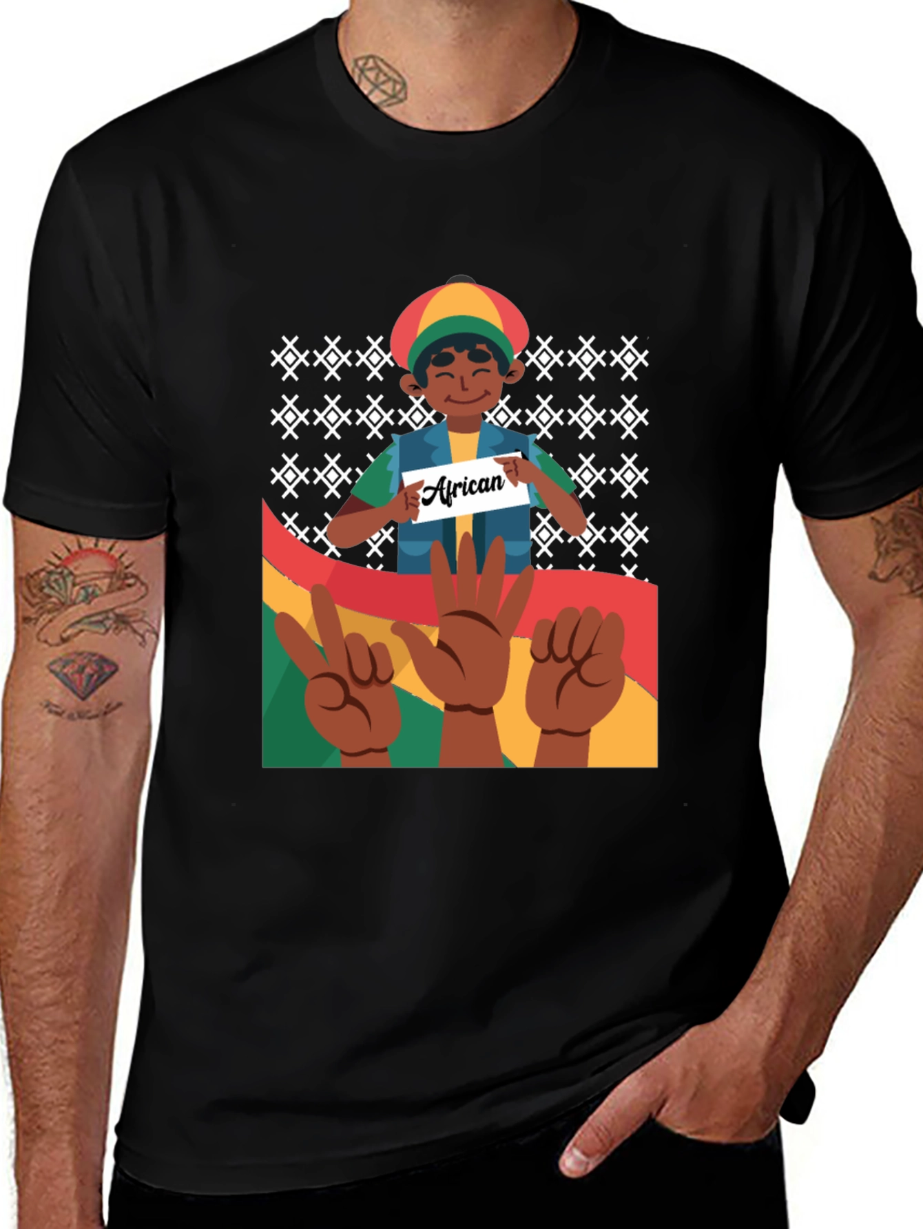 African Roots T-Shirt - Black Pride Tee