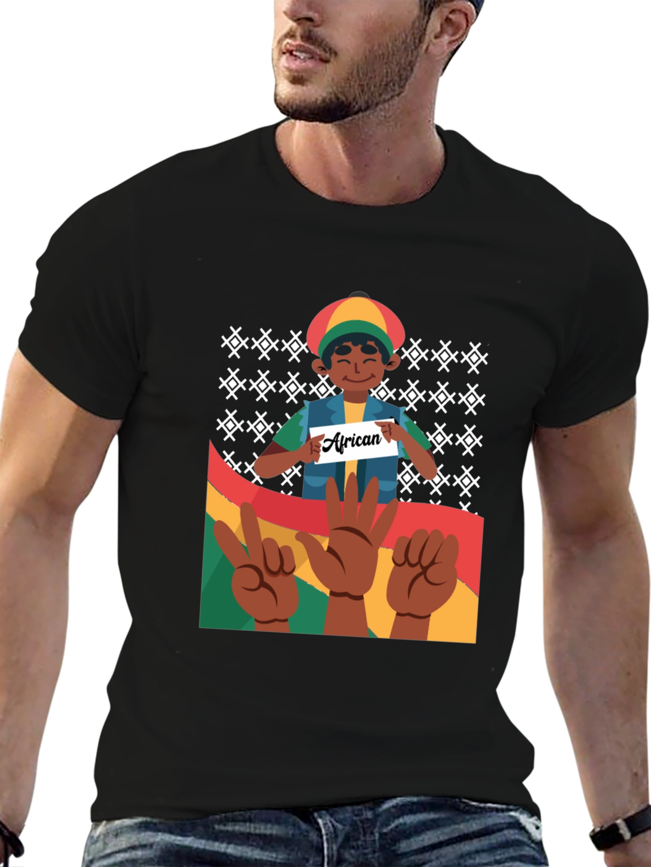 African Roots T-Shirt - Black Pride Tee