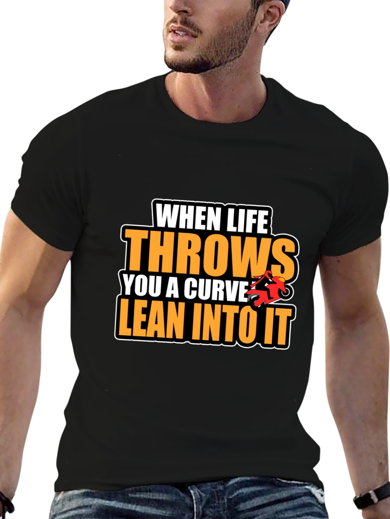 Motorcycle Curve T-Shirt - Lean Into It