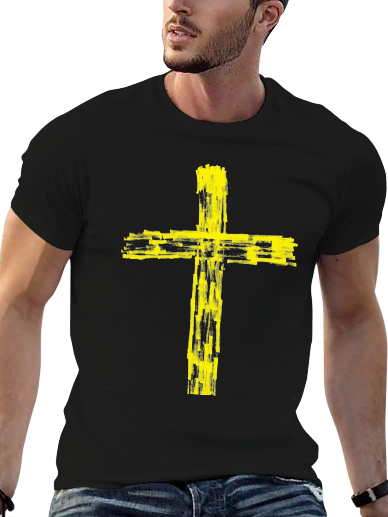Yellow Cross Graphic Tee