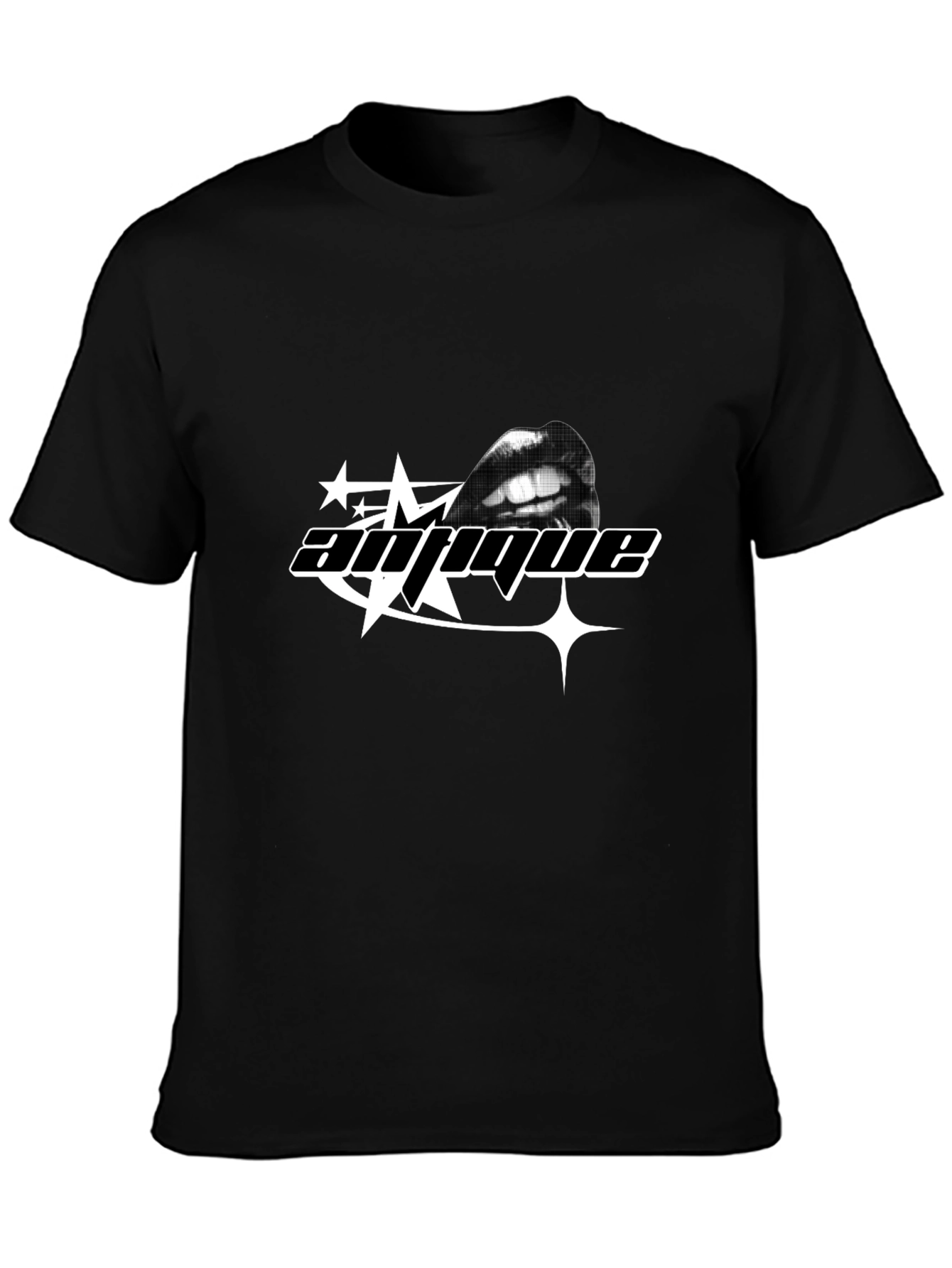 Antique Graphic Tee - Black Crew Neck