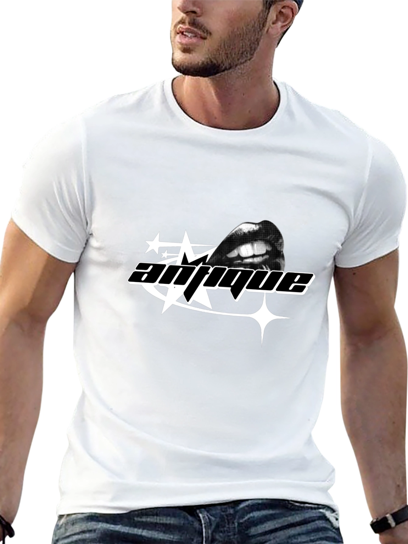 Antique Graphic Tee - Black Crew Neck