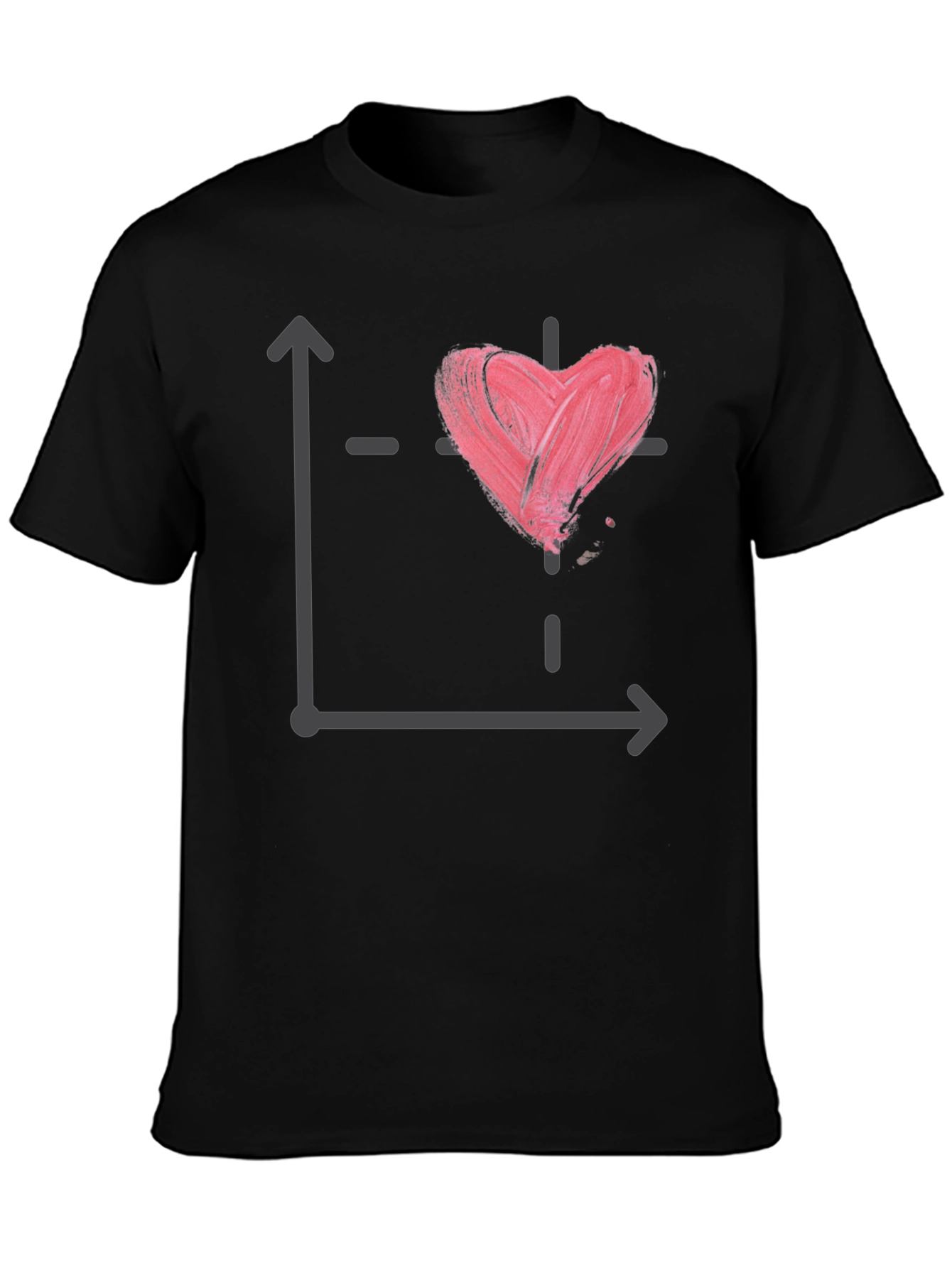 Heart Graph T-Shirt - Mens Black Tee