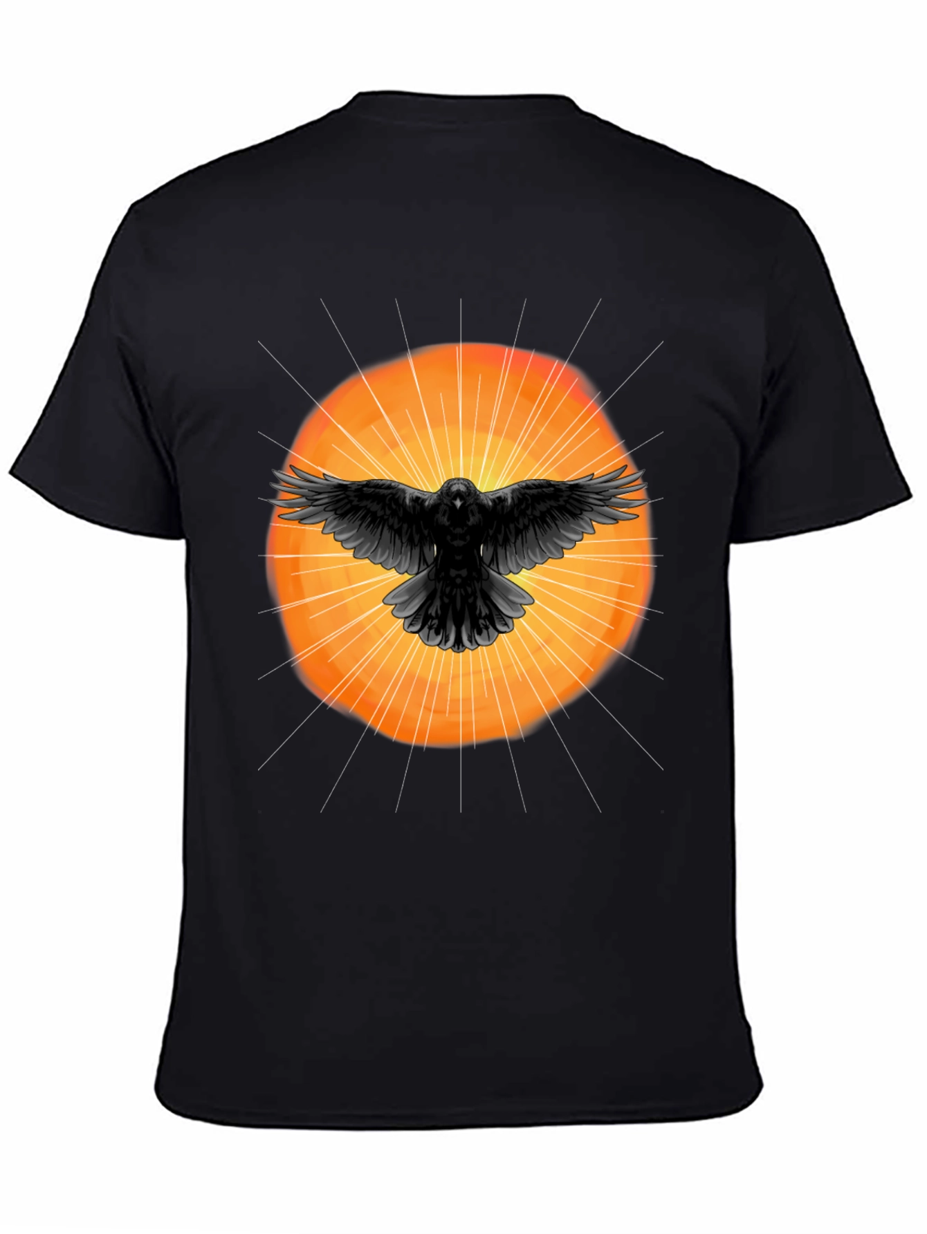 Raven Sunburst Graphic T-Shirt - Stylish Black Tee