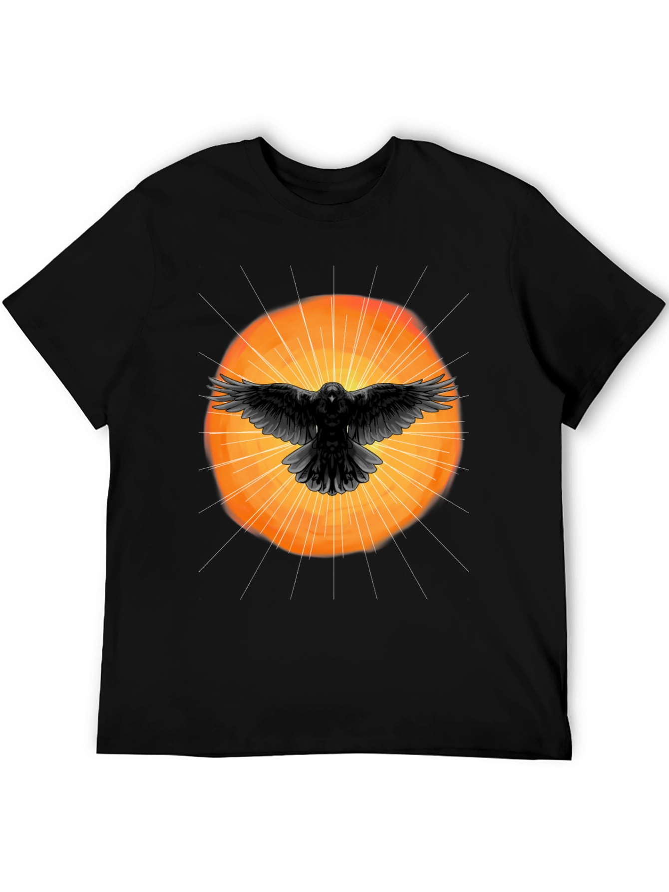 Raven Sunburst Graphic T-Shirt - Stylish Black Tee
