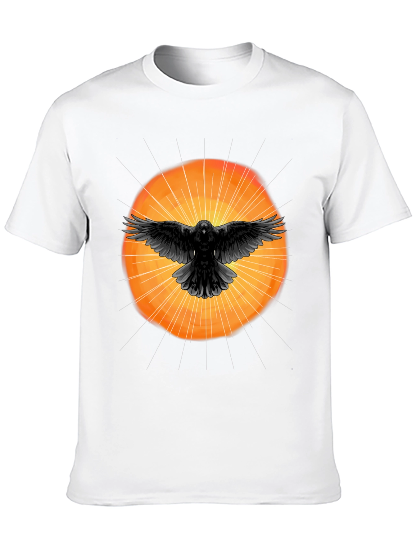 Raven Sunburst Graphic T-Shirt - Stylish Black Tee
