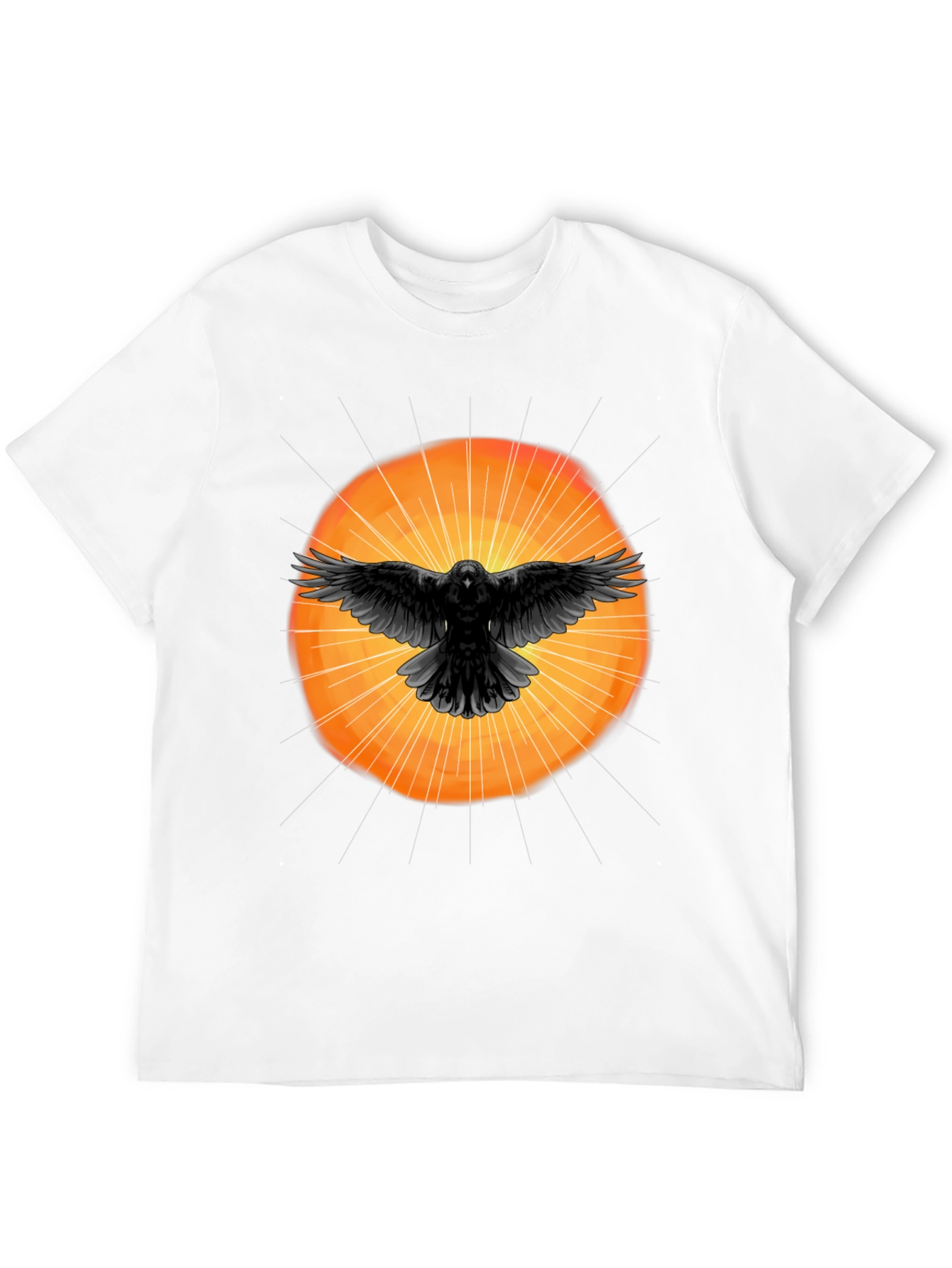 Raven Sunburst Graphic T-Shirt - Stylish Black Tee