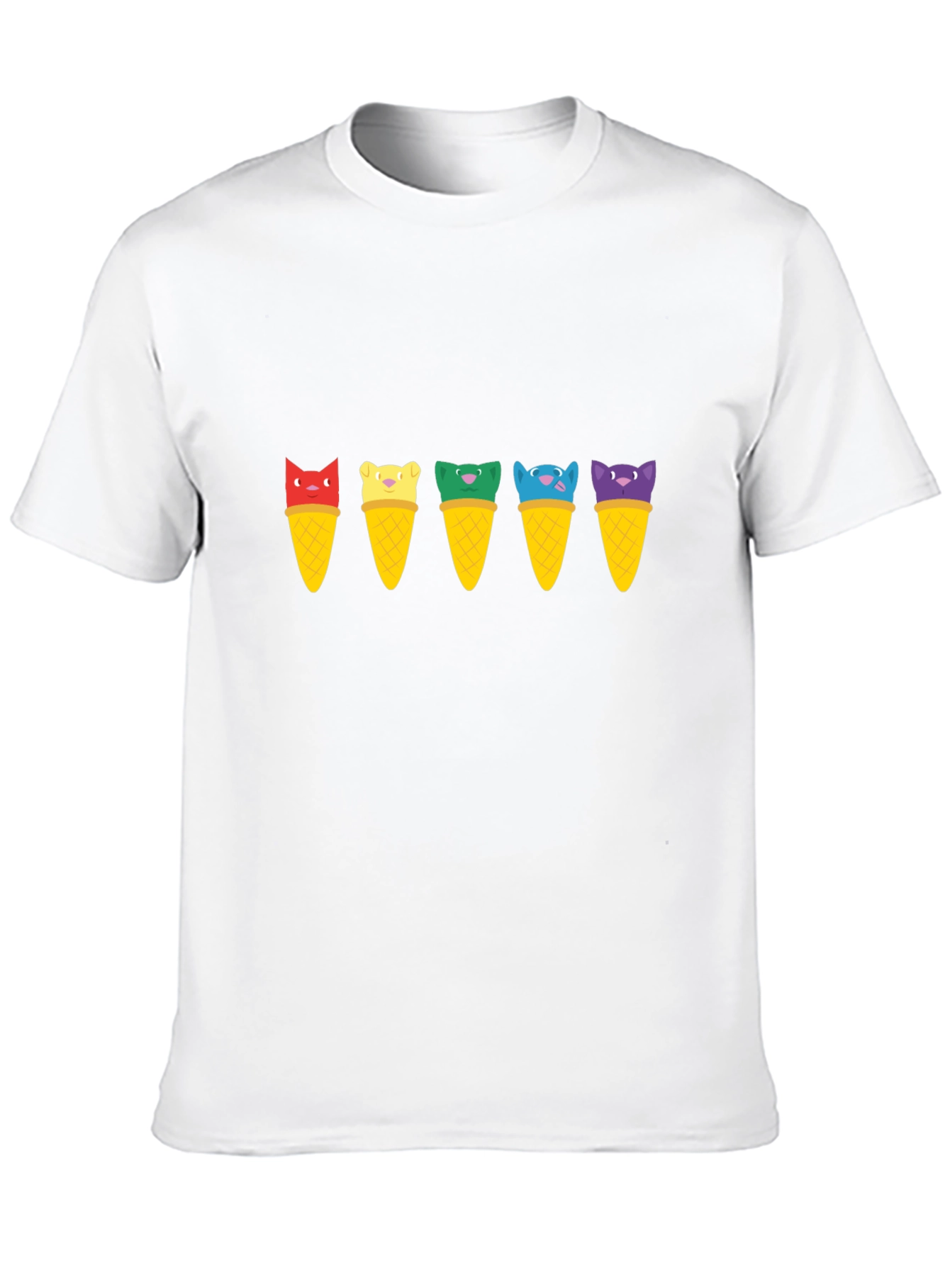 Cat Ice Cream Cone T-Shirt - Unisex Black Tee