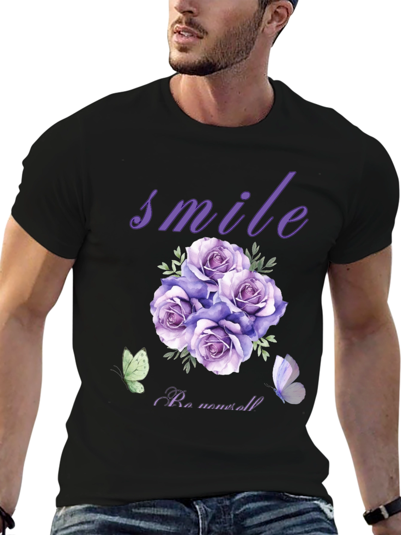 Smile Rose Graphic T-Shirt