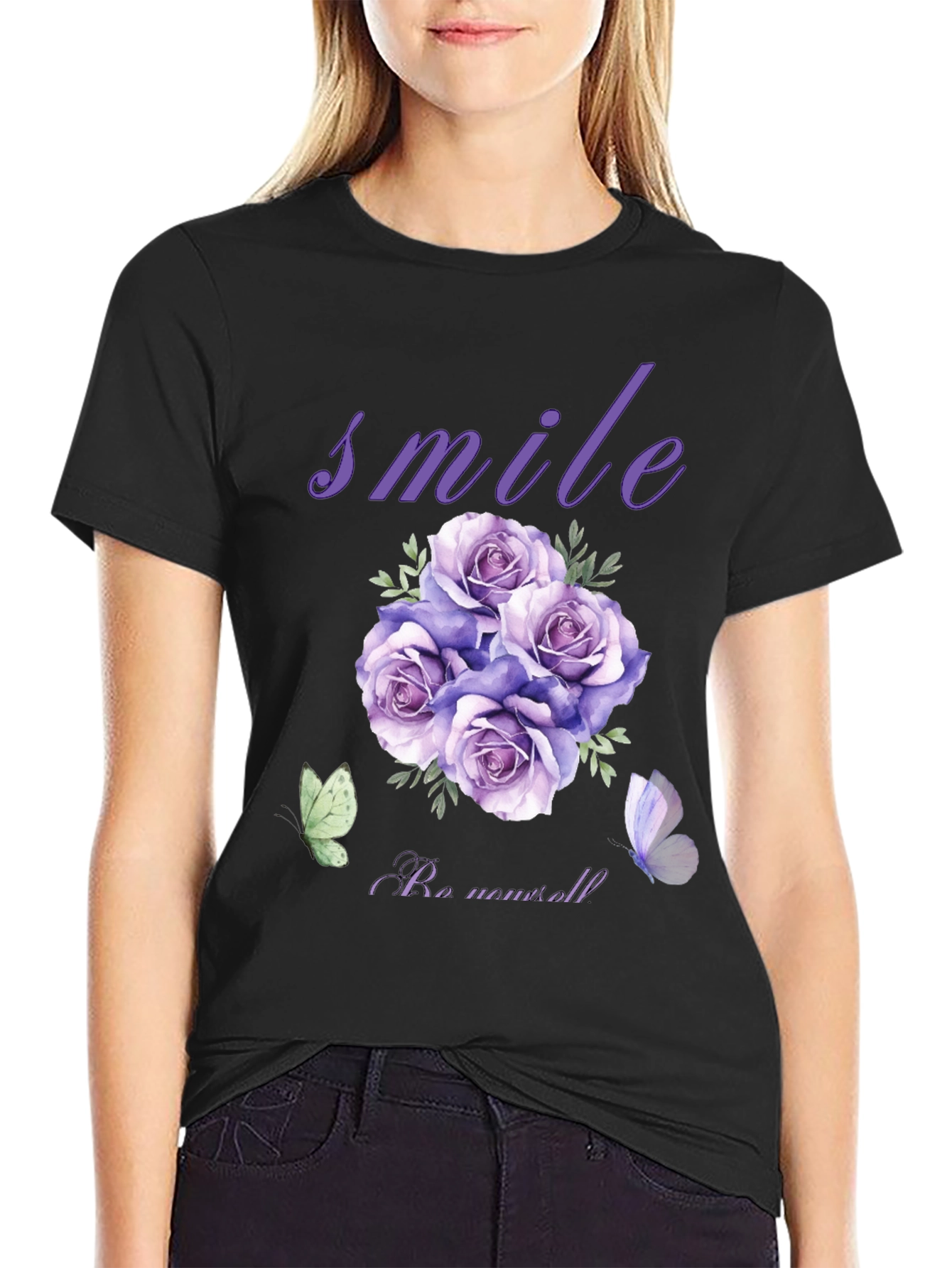 Smile Rose Graphic T-Shirt