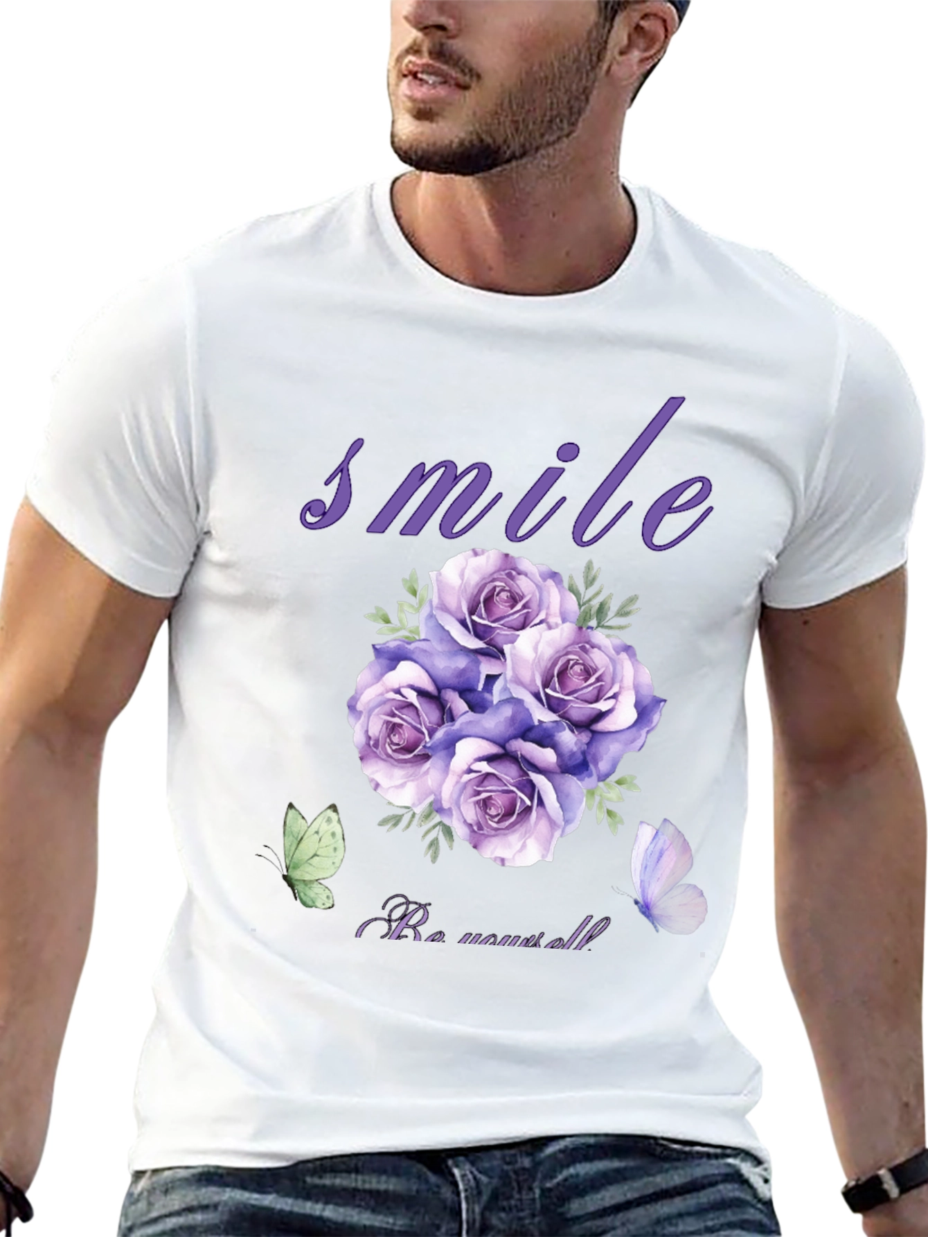 Smile Rose Graphic T-Shirt