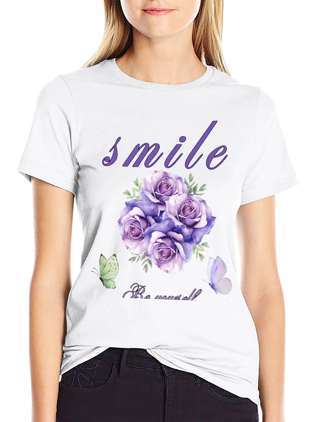 Smile Rose Graphic T-Shirt