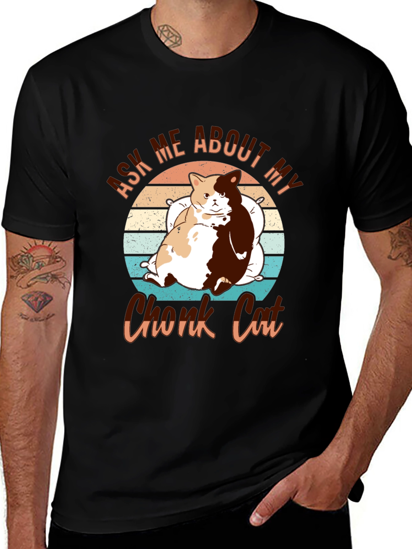 Chonk Cat T-Shirt - Ask Me About My Cat!