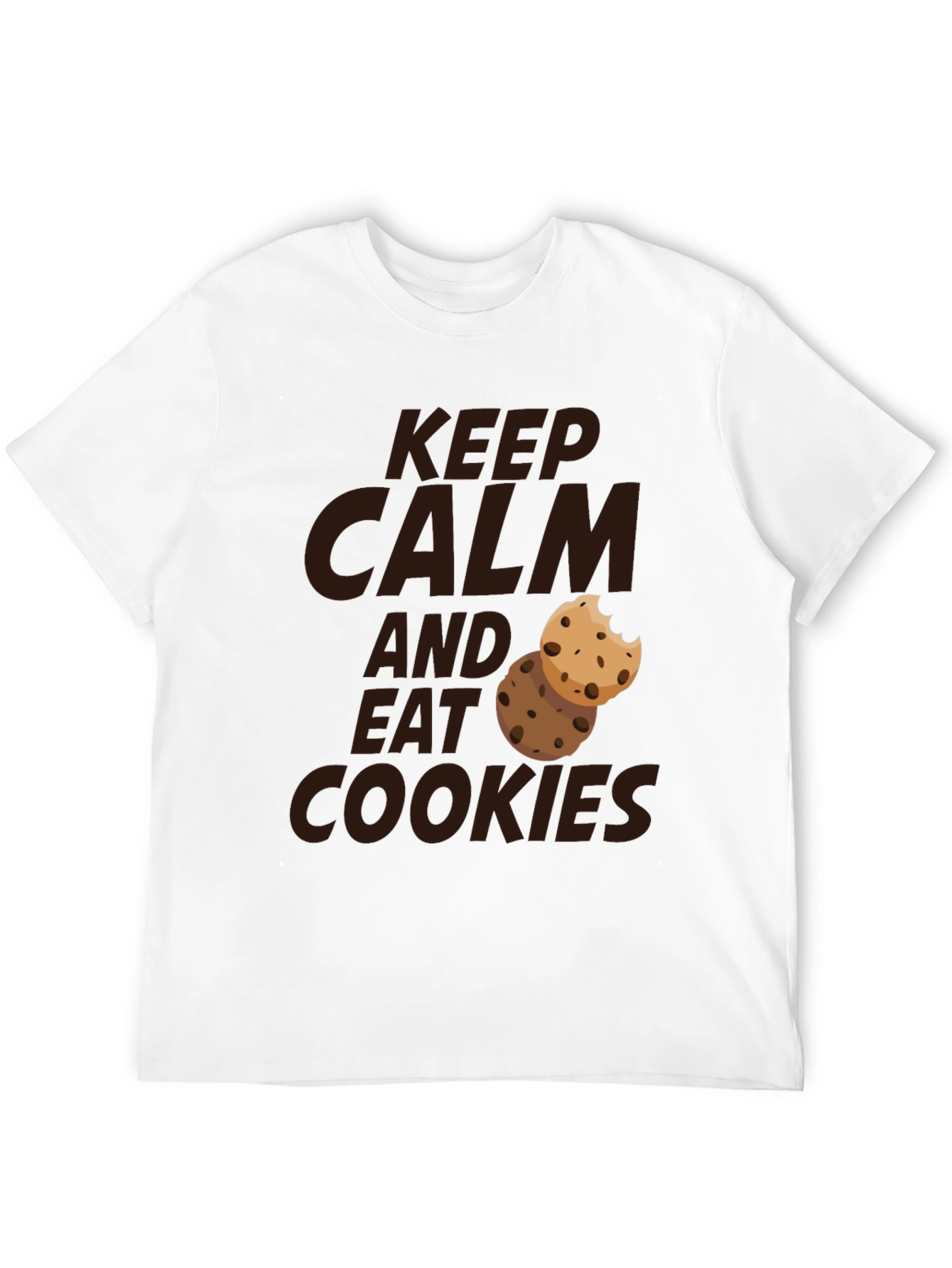 Keep Calm and Eat Cookies - Novelty Graphic T-Shirt