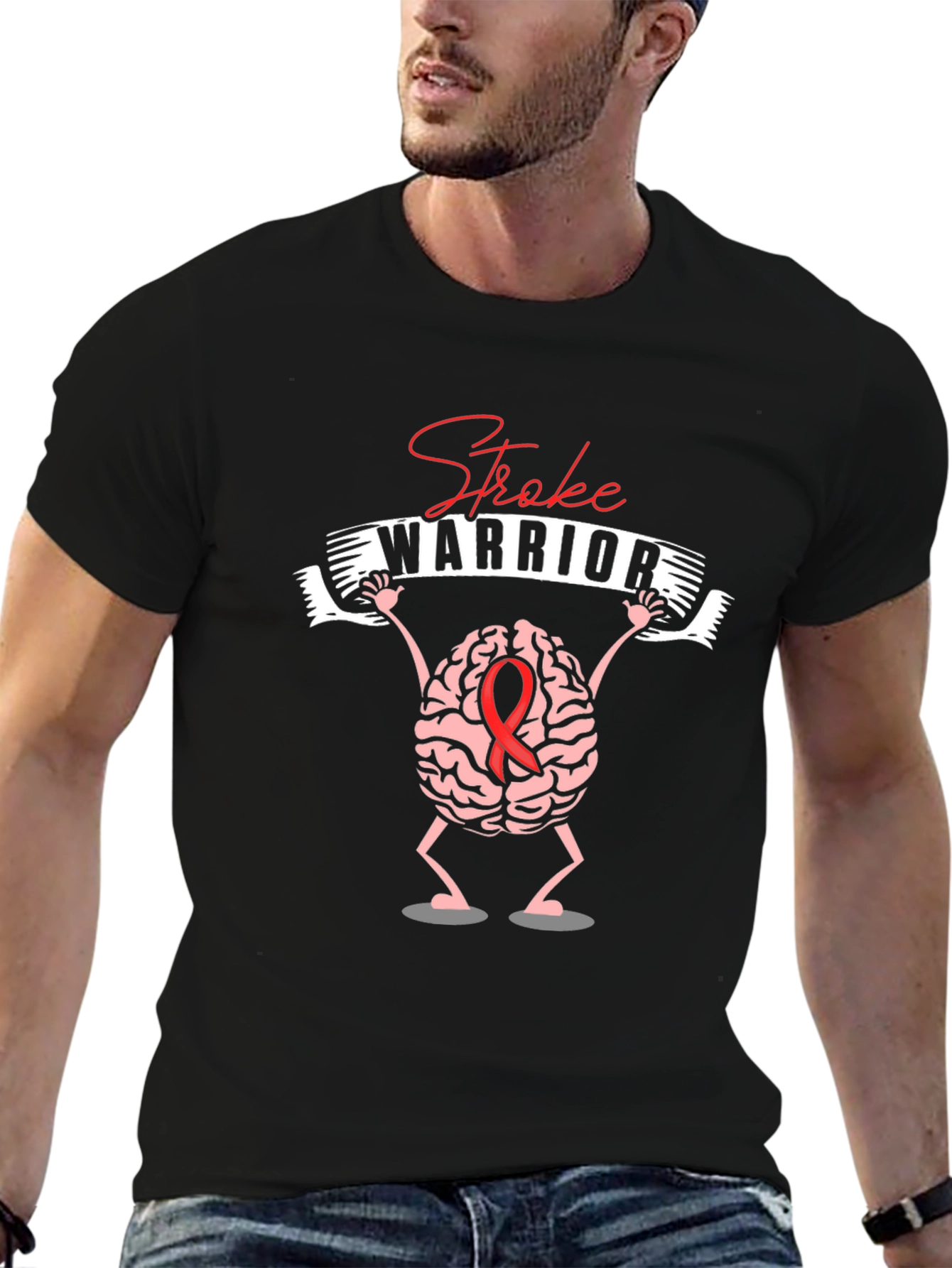 Stroke Warrior Graphic T-Shirt - Brain Design