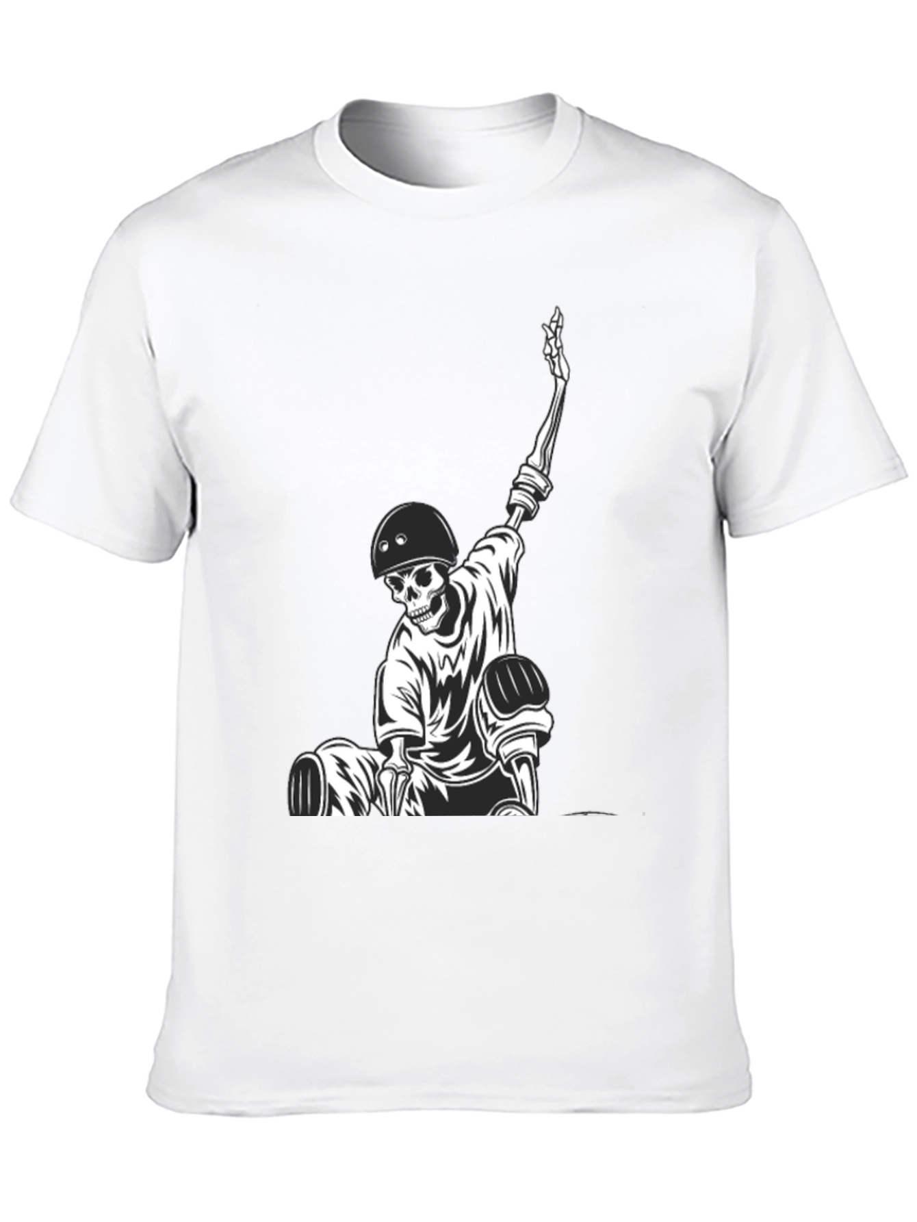 Skeleton Skateboarder Graphic Tee - Cool Black T-Shirt