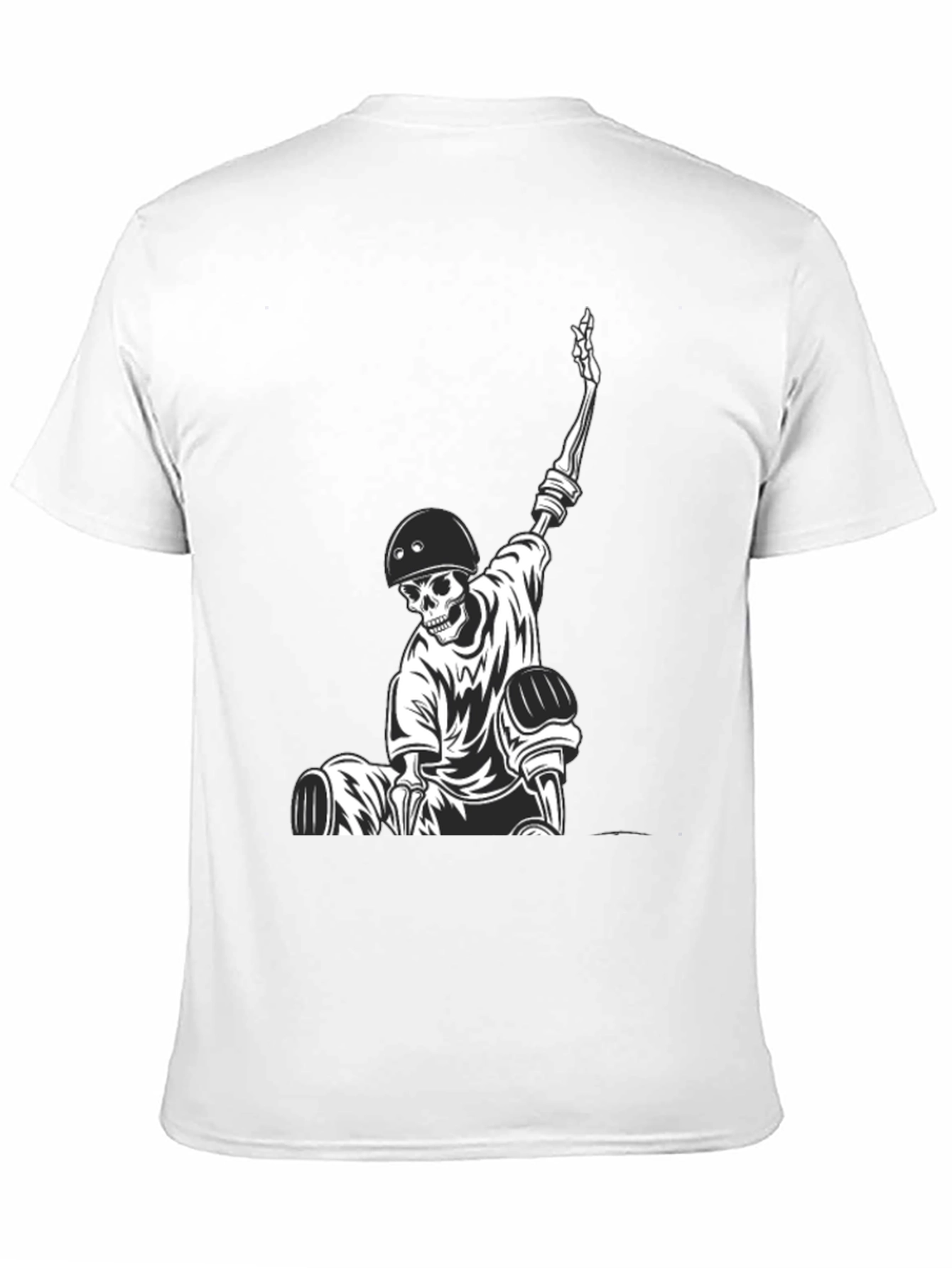 Skeleton Skateboarder Graphic Tee - Cool Black T-Shirt