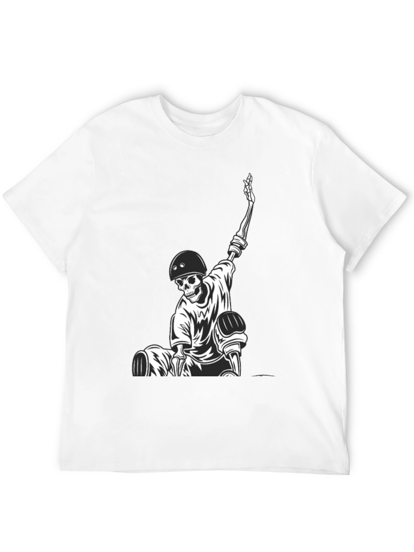 Skeleton Skateboarder Graphic Tee - Cool Black T-Shirt