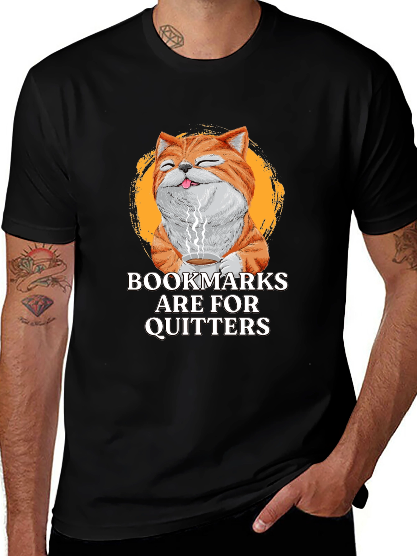 Bookmarks Are For Quitters Novelty Graphic T-Shirt