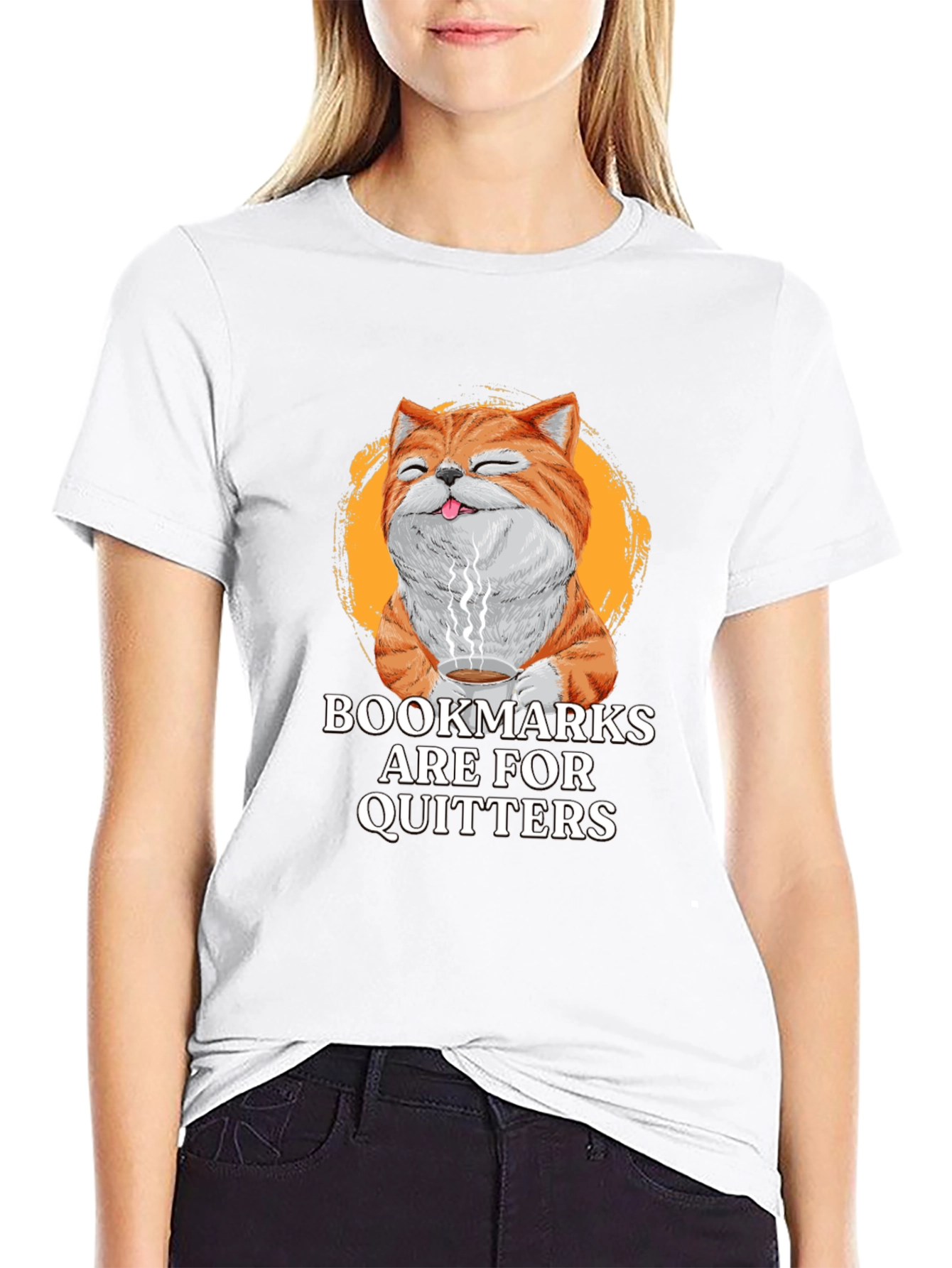 Bookmarks Are For Quitters Novelty Graphic T-Shirt
