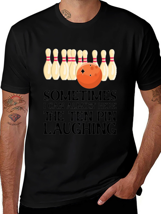 Bowling Humor T-Shirt: Ten Pin Laughing Graphic Tee