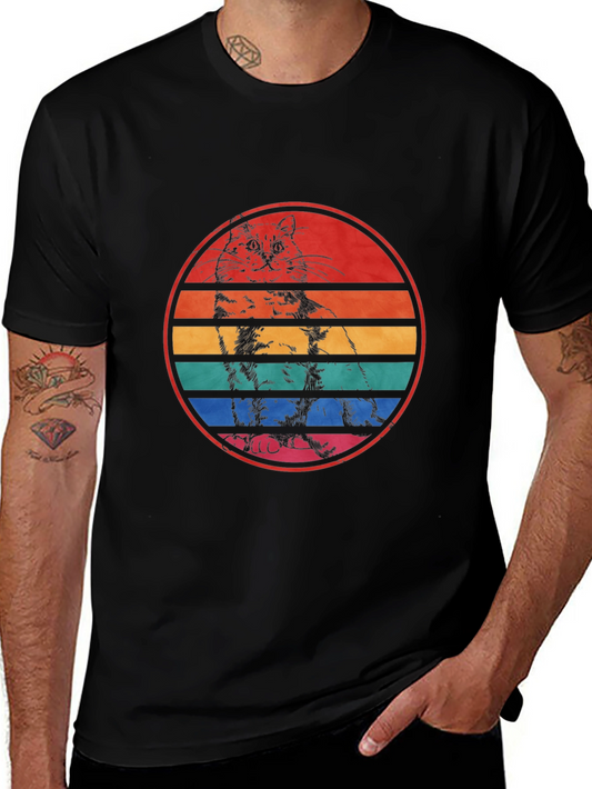 Retro Cat Lover T-Shirt - Vintage Style Graphic Tee
