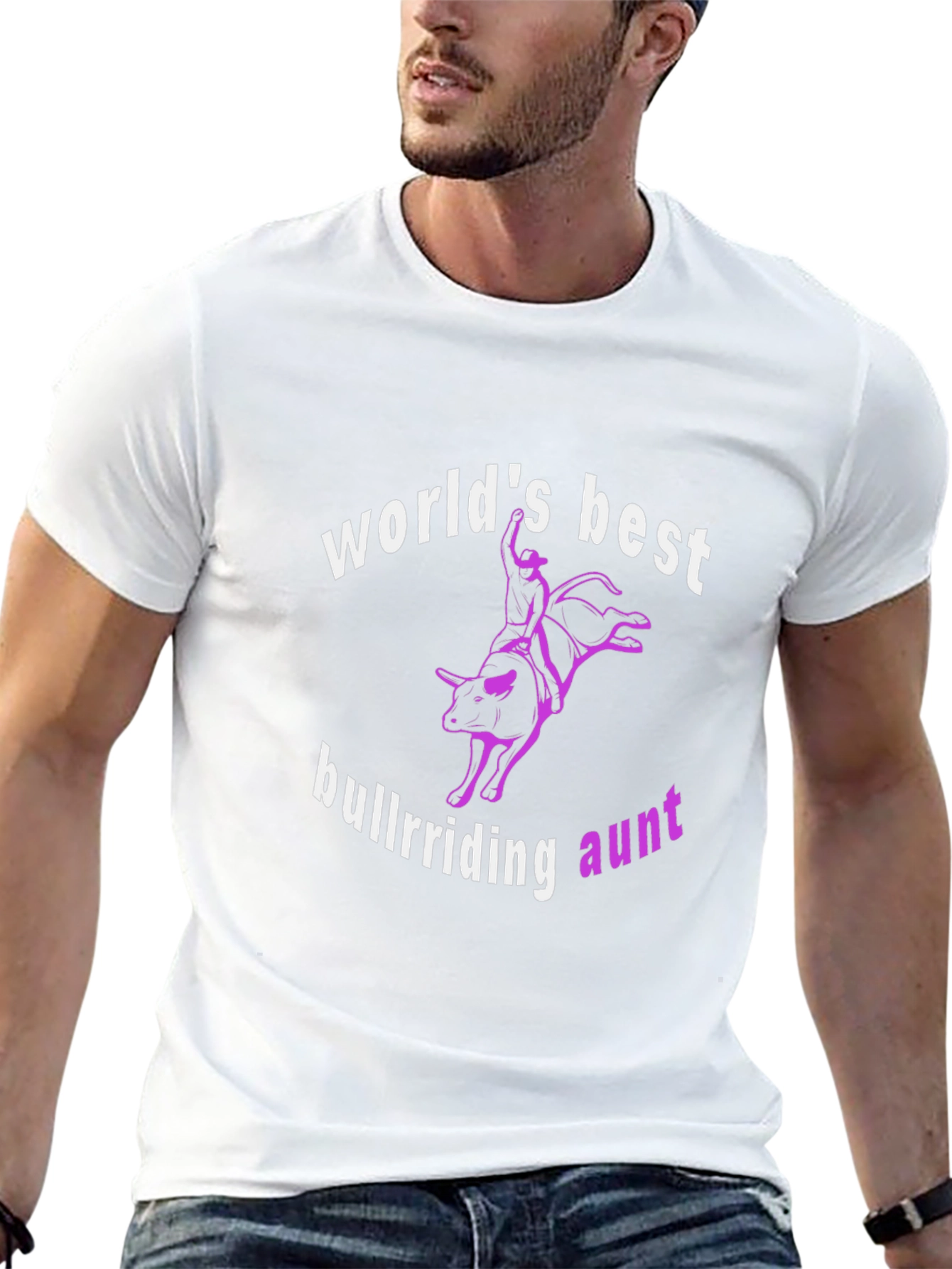 Worlds Best Bullriding Aunt Black T-Shirt