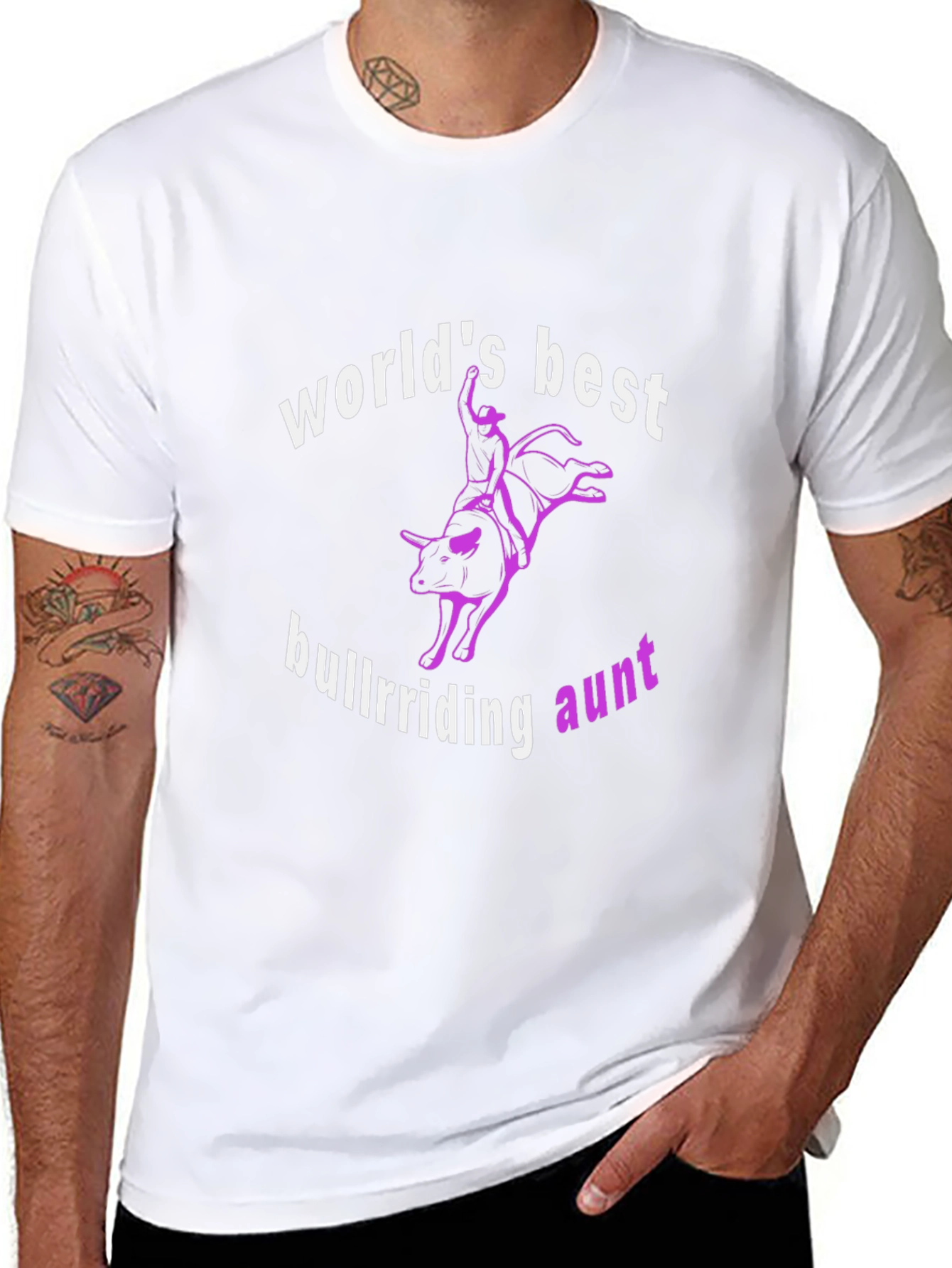 Worlds Best Bullriding Aunt Black T-Shirt