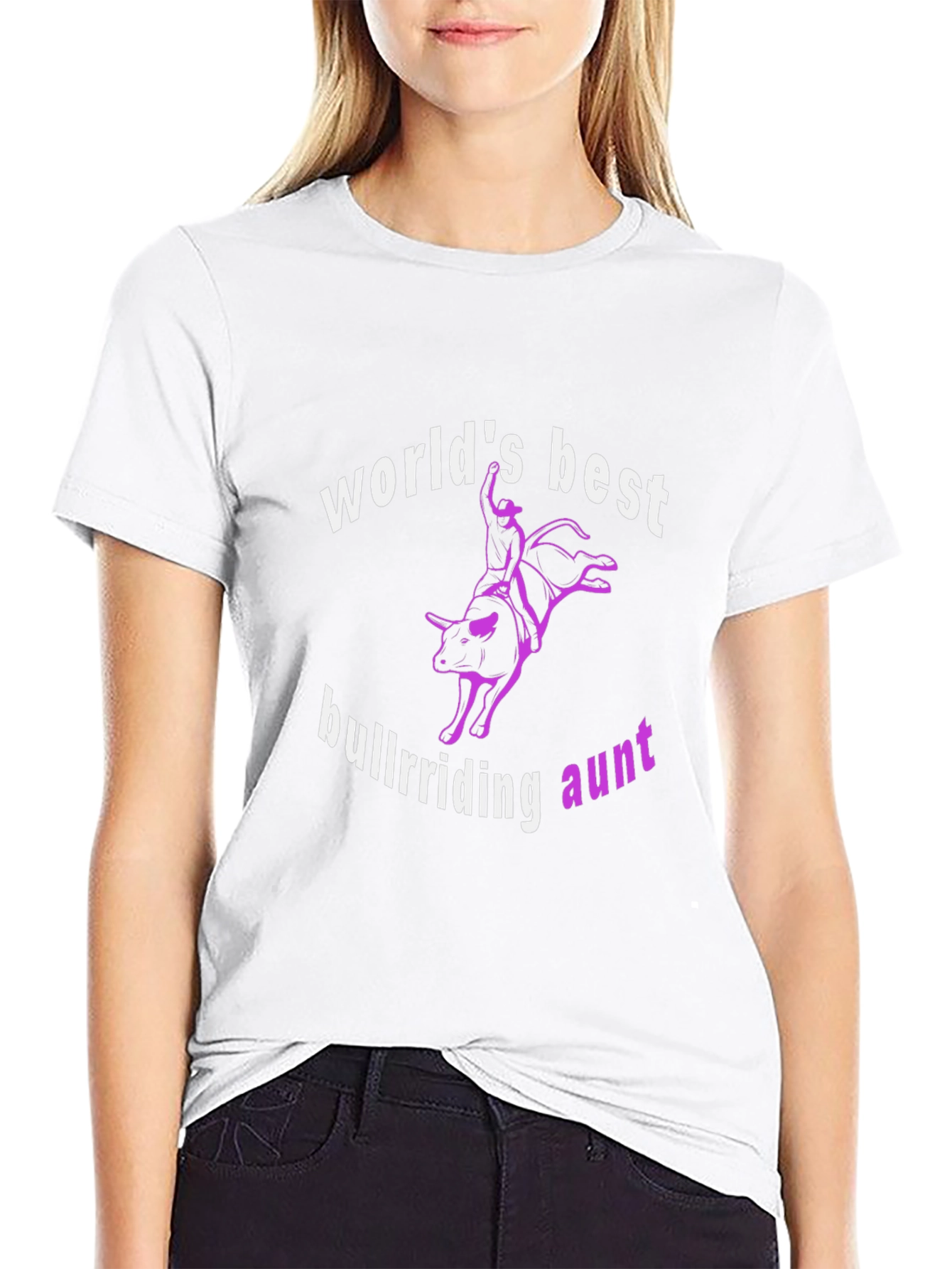 Worlds Best Bullriding Aunt Black T-Shirt