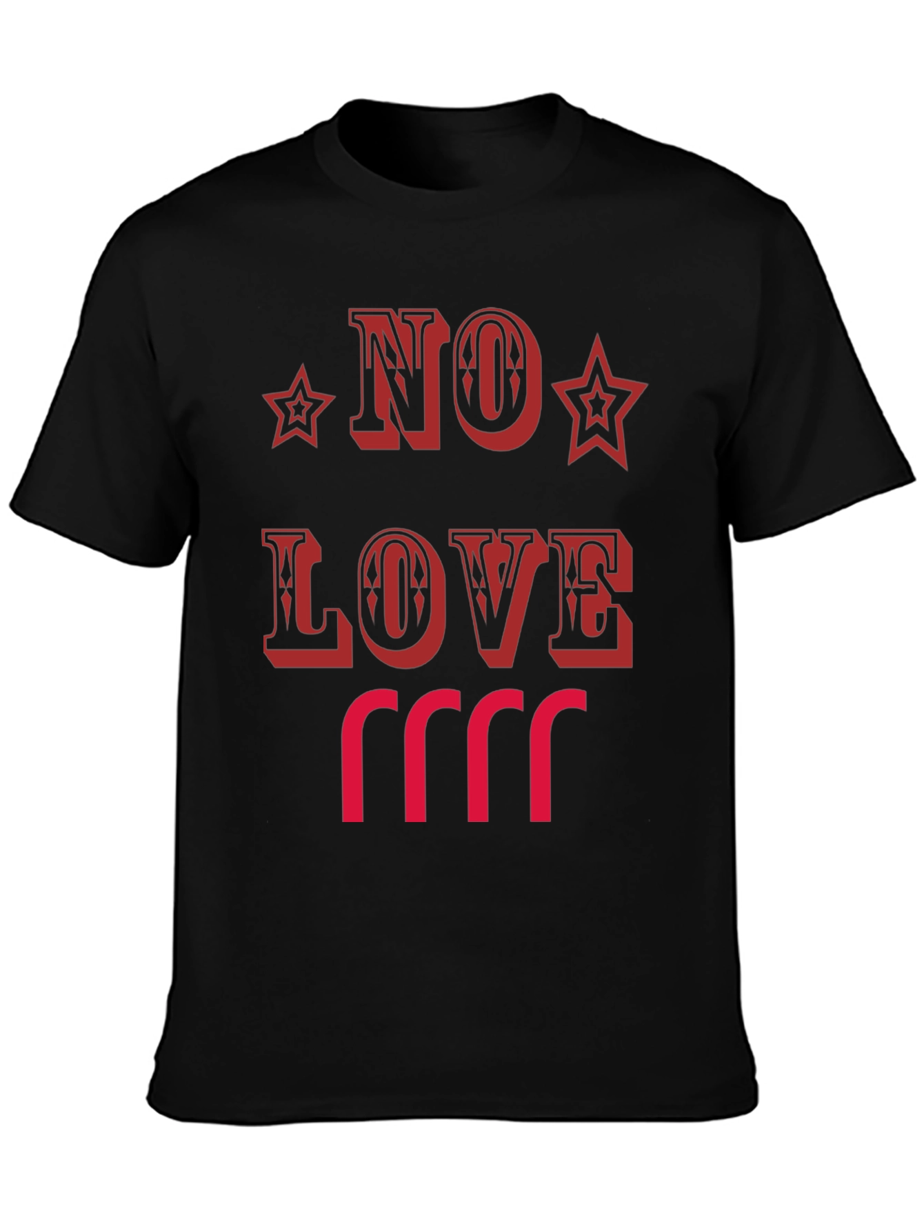 No Love T-Shirt Black Cotton Graphic Tee