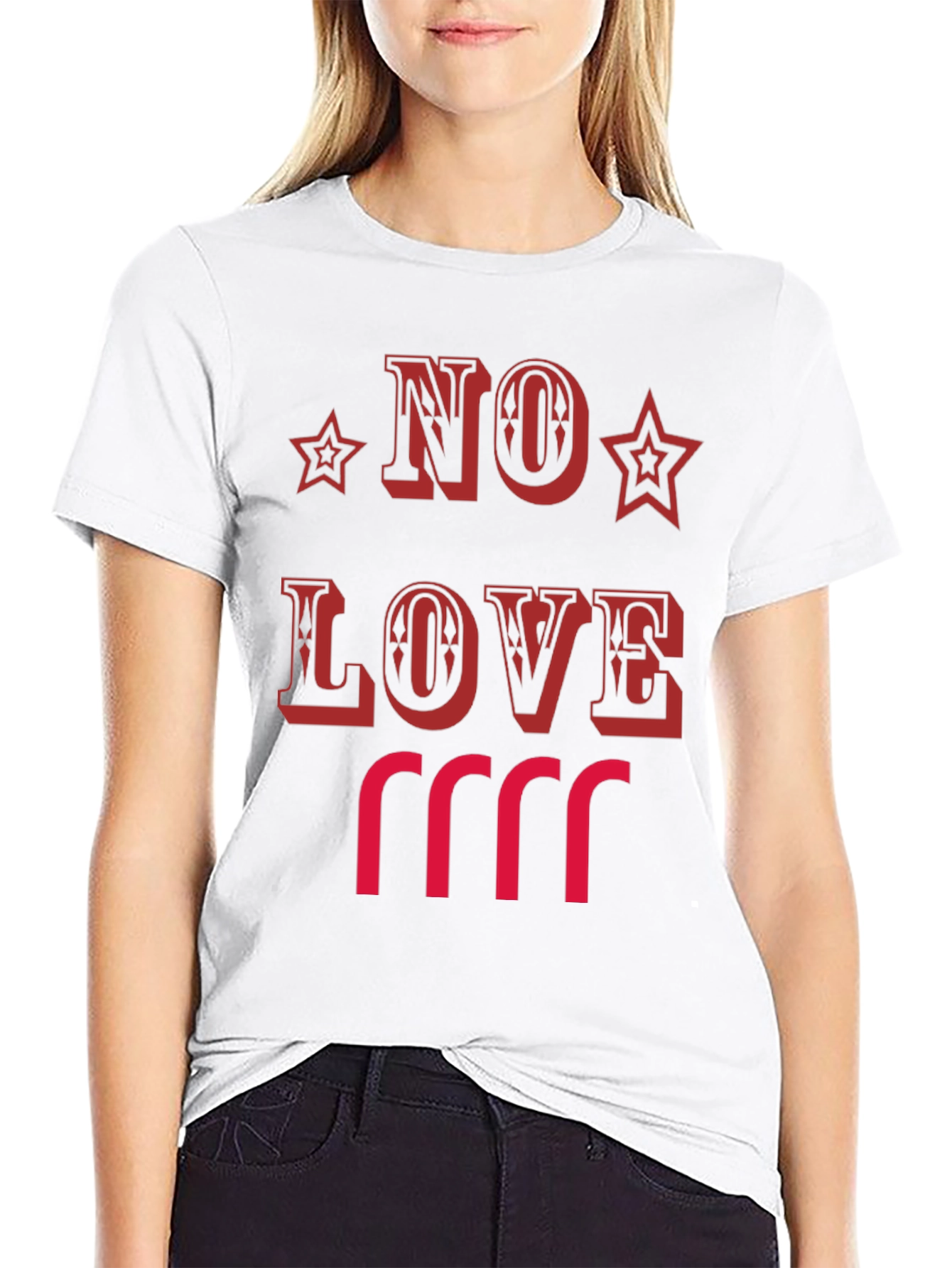 No Love T-Shirt Black Cotton Graphic Tee