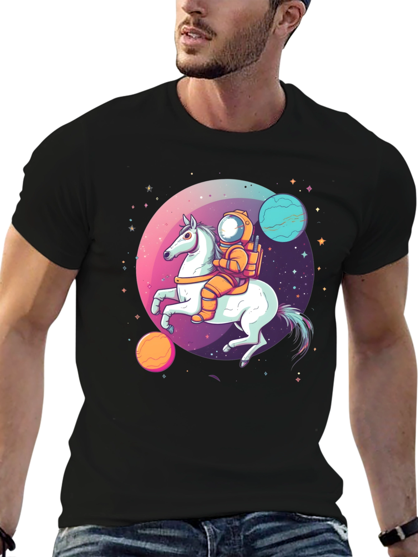 Astronaut Horse T-Shirt - Space Graphic Tee