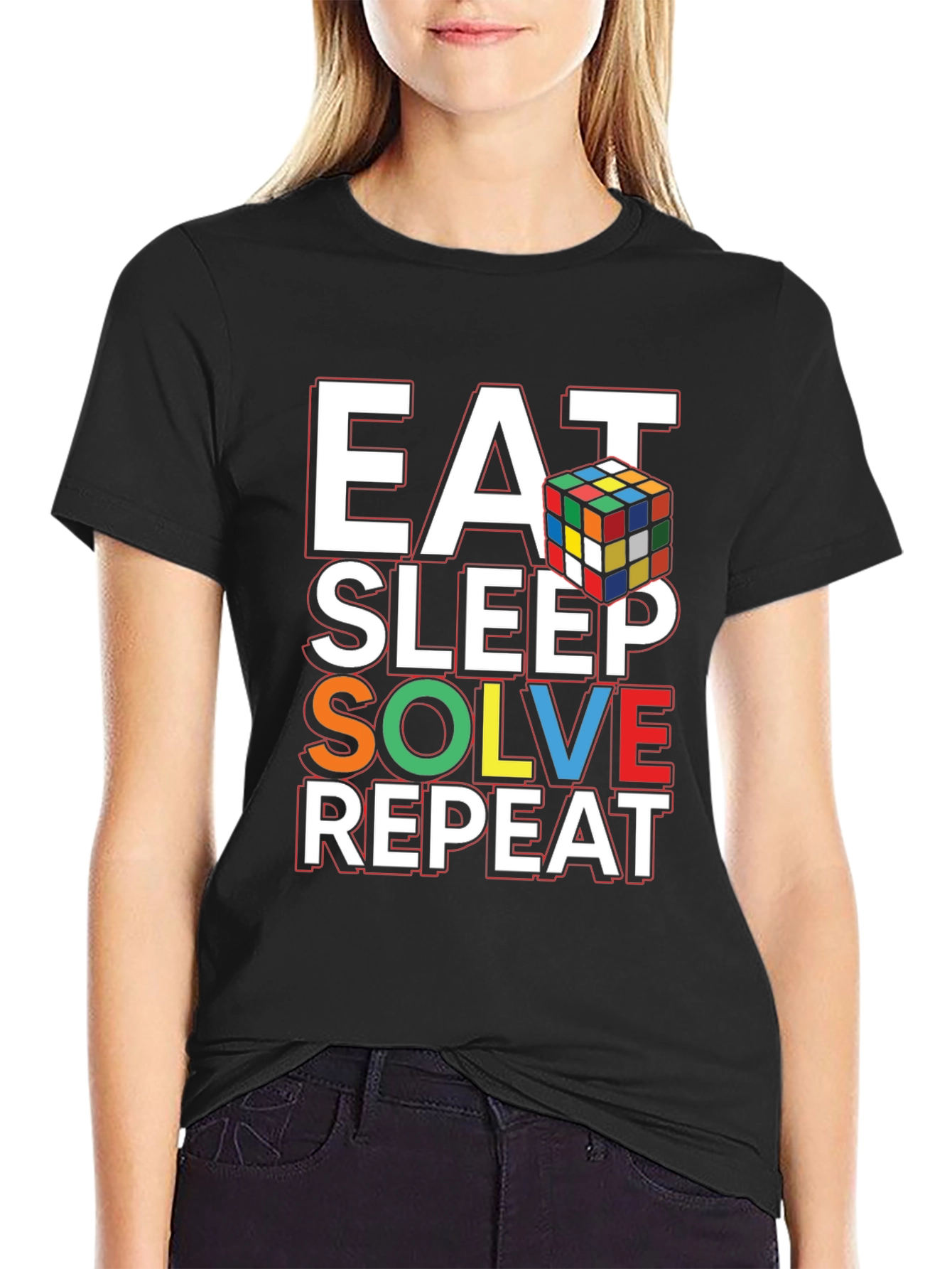 Eat Sleep Solve Repeat Rubiks Cube T-Shirt