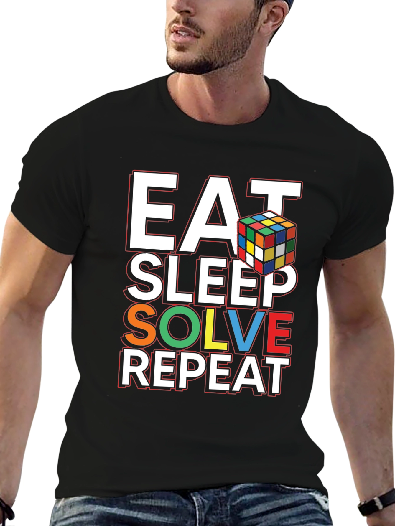 Eat Sleep Solve Repeat Rubiks Cube T-Shirt