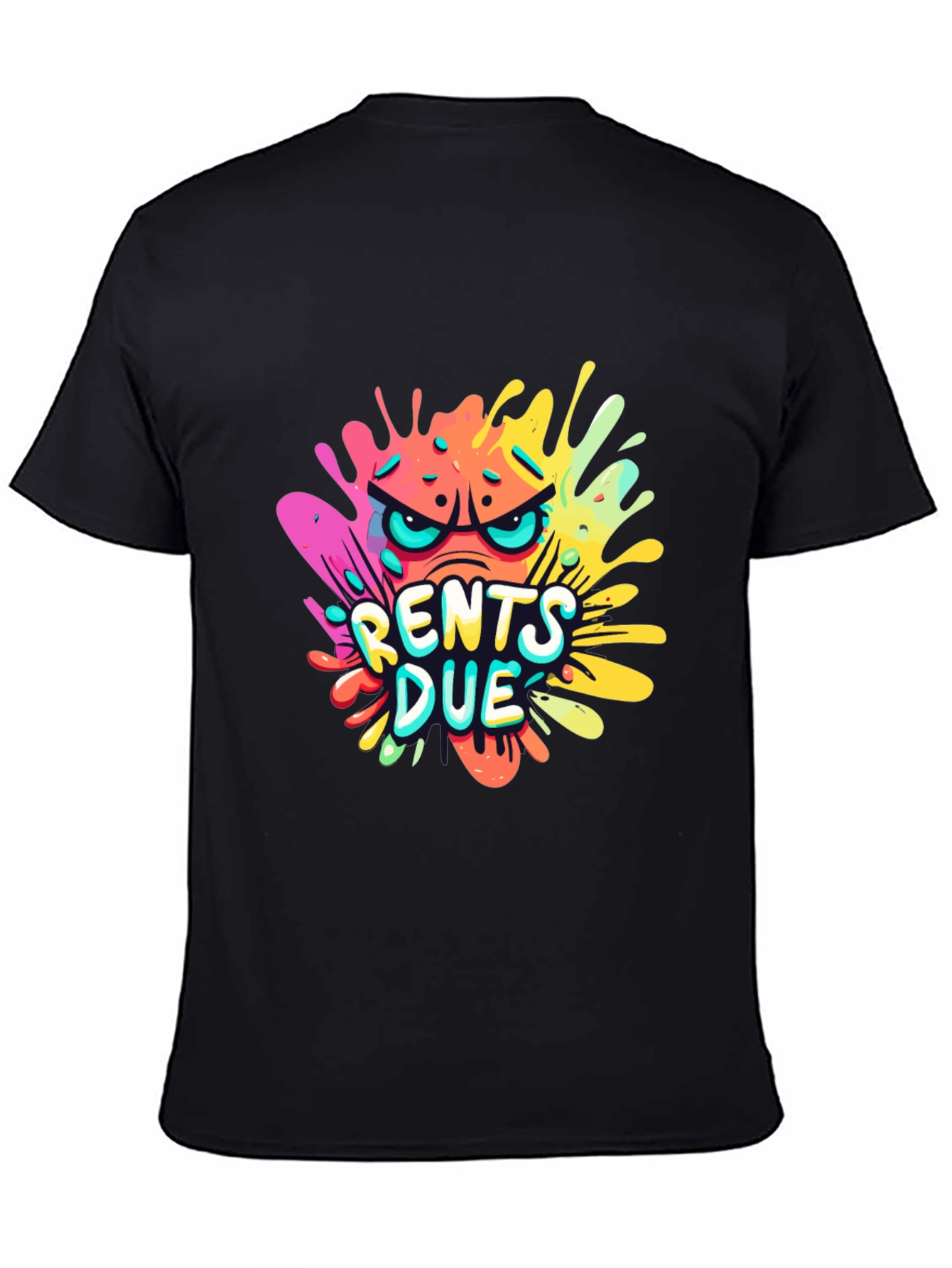 Rents Due Graphic T-Shirt - Black Cotton Tee