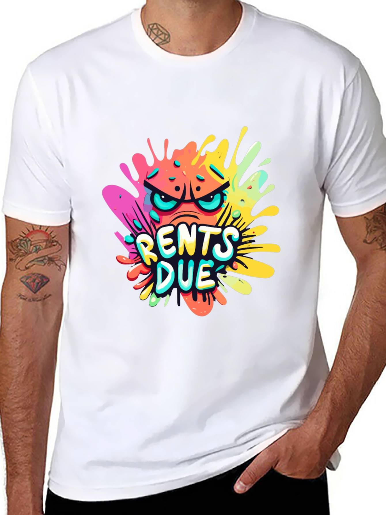Rents Due Graphic T-Shirt - Black Cotton Tee