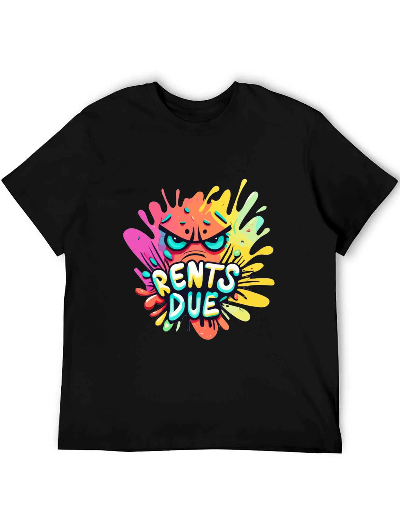 Rents Due Graphic T-Shirt - Black Cotton Tee