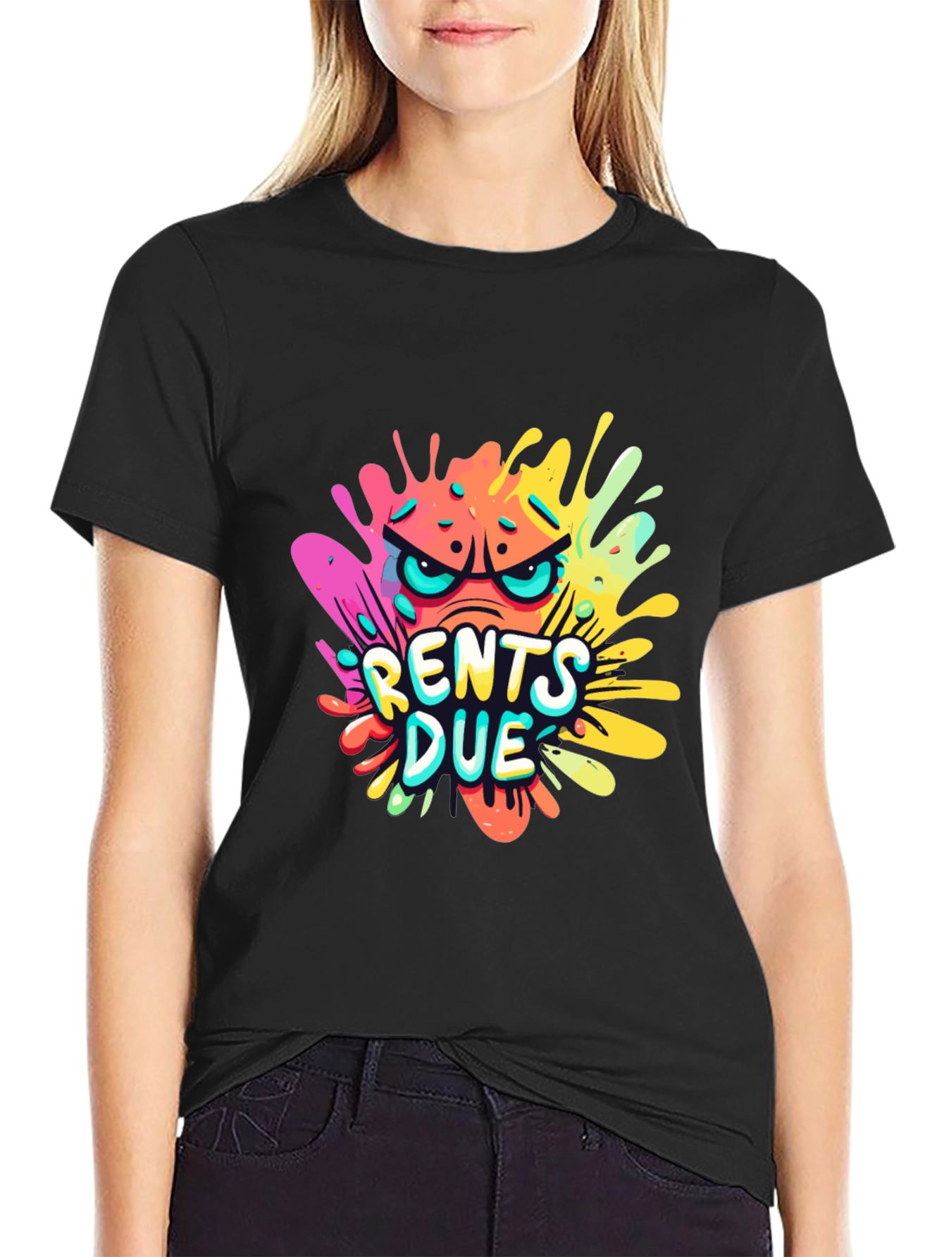 Rents Due Graphic T-Shirt - Black Cotton Tee