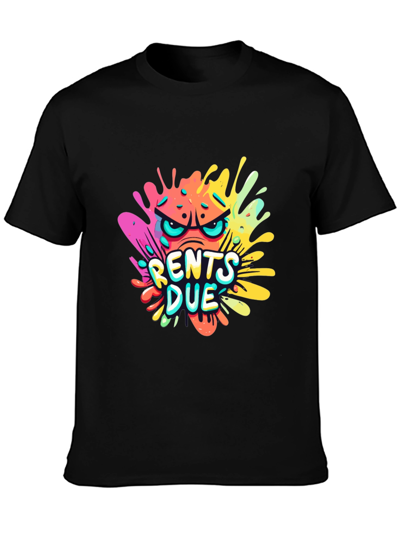 Rents Due Graphic T-Shirt - Black Cotton Tee