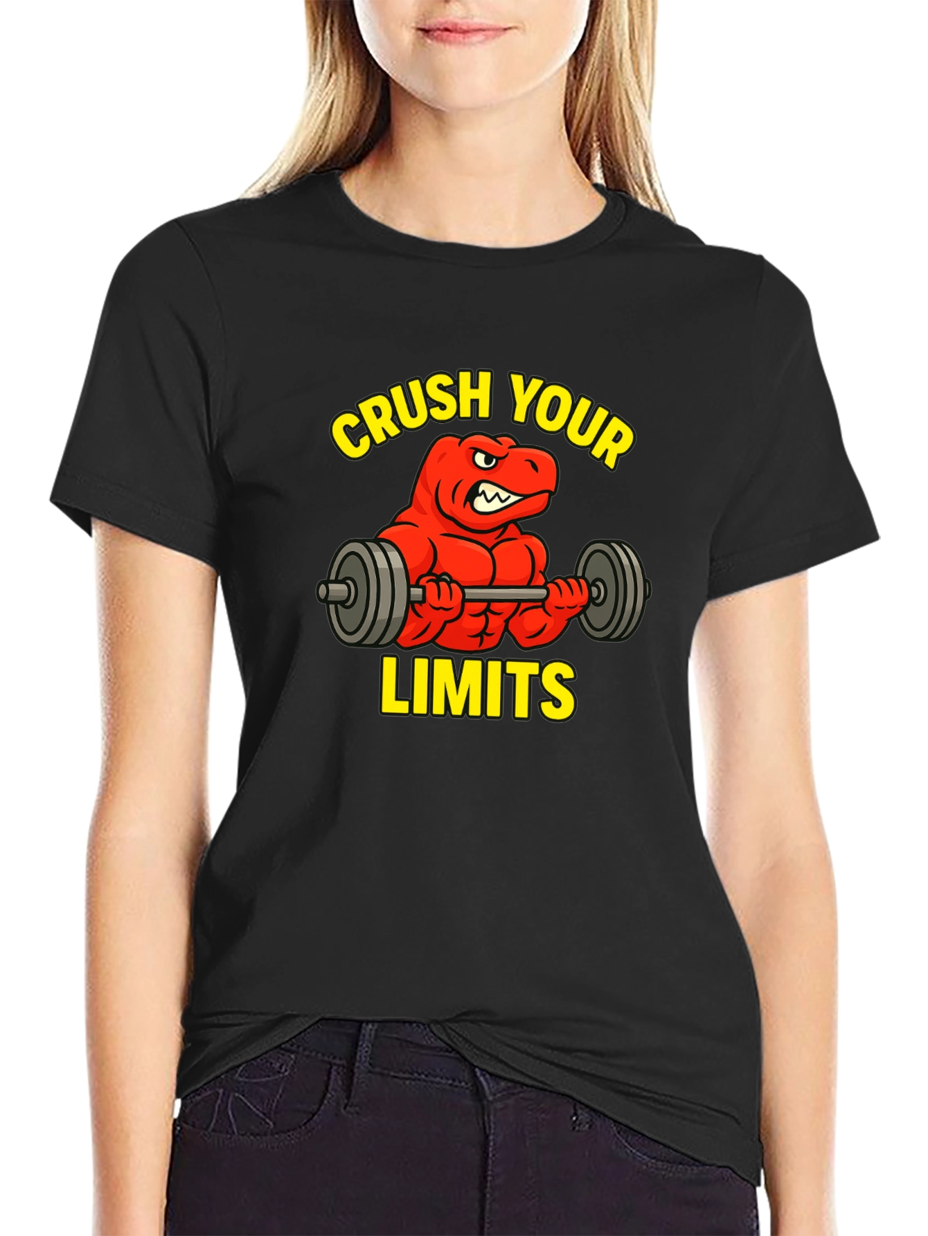 Crush Your Limits Dinosaur Gym T-Shirt