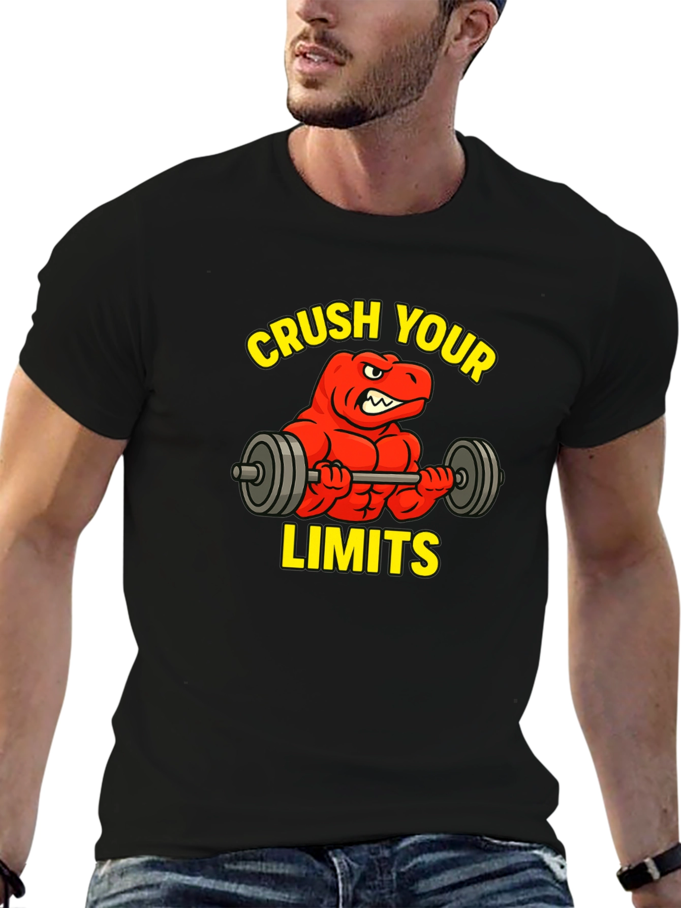 Crush Your Limits Dinosaur Gym T-Shirt