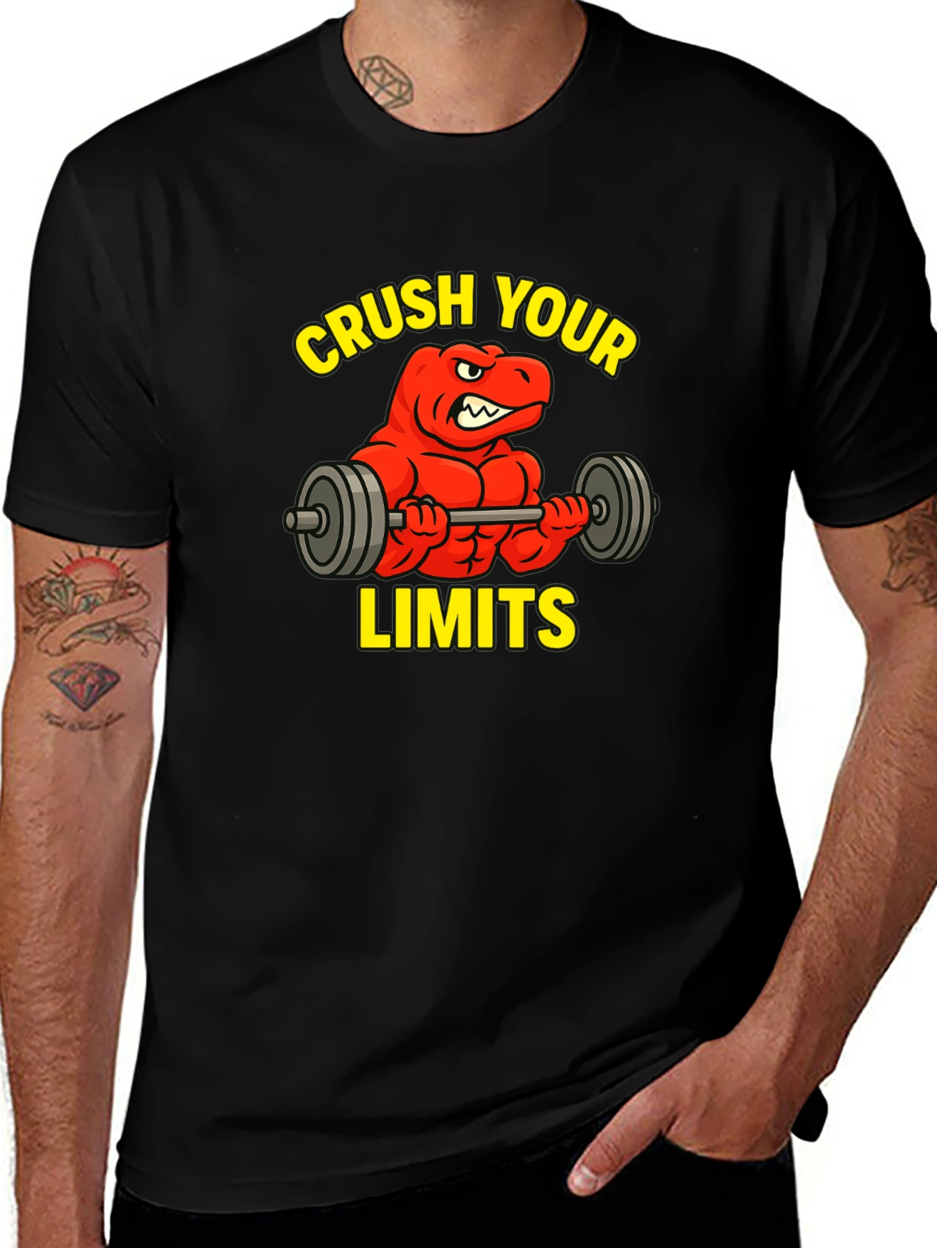 Crush Your Limits Dinosaur Gym T-Shirt