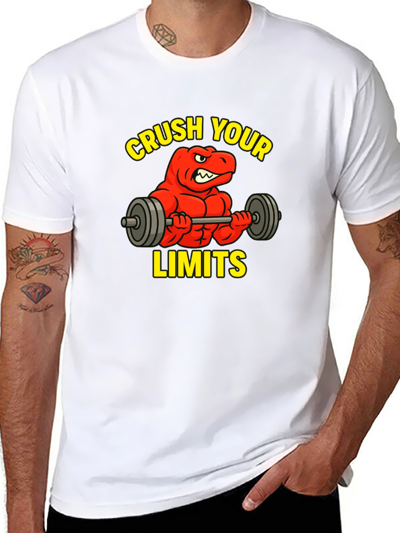 Crush Your Limits Dinosaur Gym T-Shirt