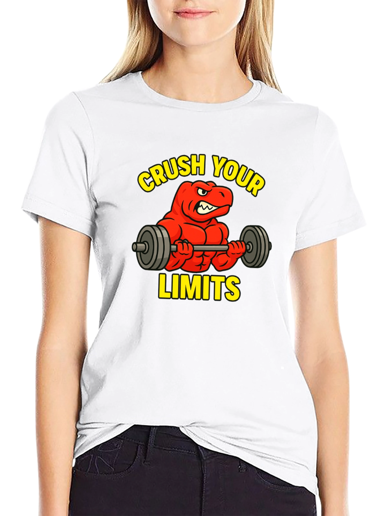 Crush Your Limits Dinosaur Gym T-Shirt