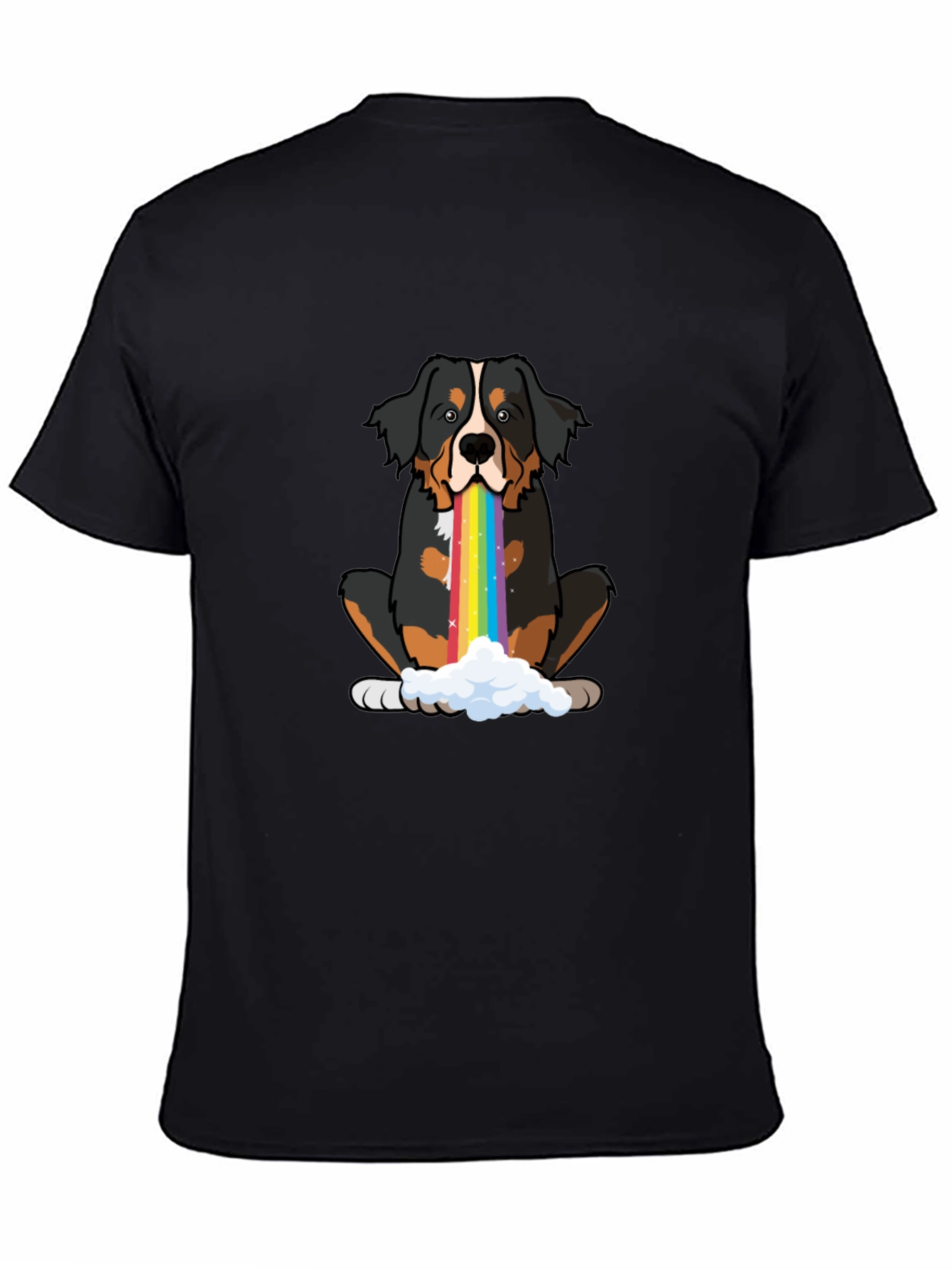 Rainbow Puke Bernese Mountain Dog Graphic Tee
