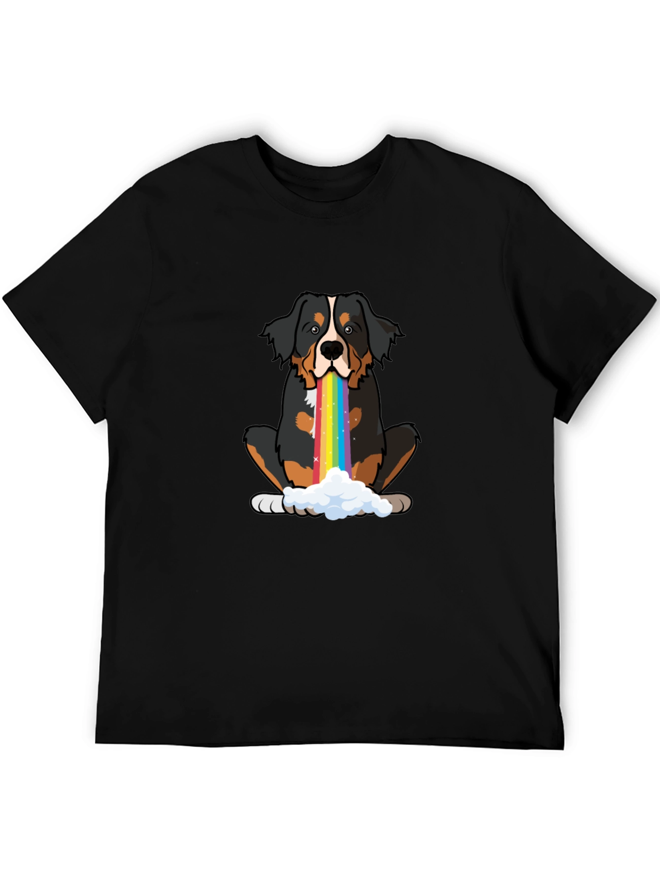 Rainbow Puke Bernese Mountain Dog Graphic Tee
