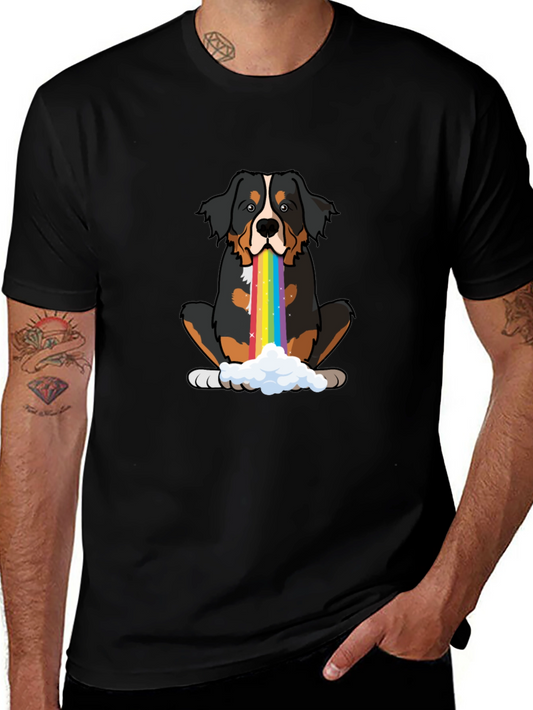 Rainbow Puke Bernese Mountain Dog Graphic Tee