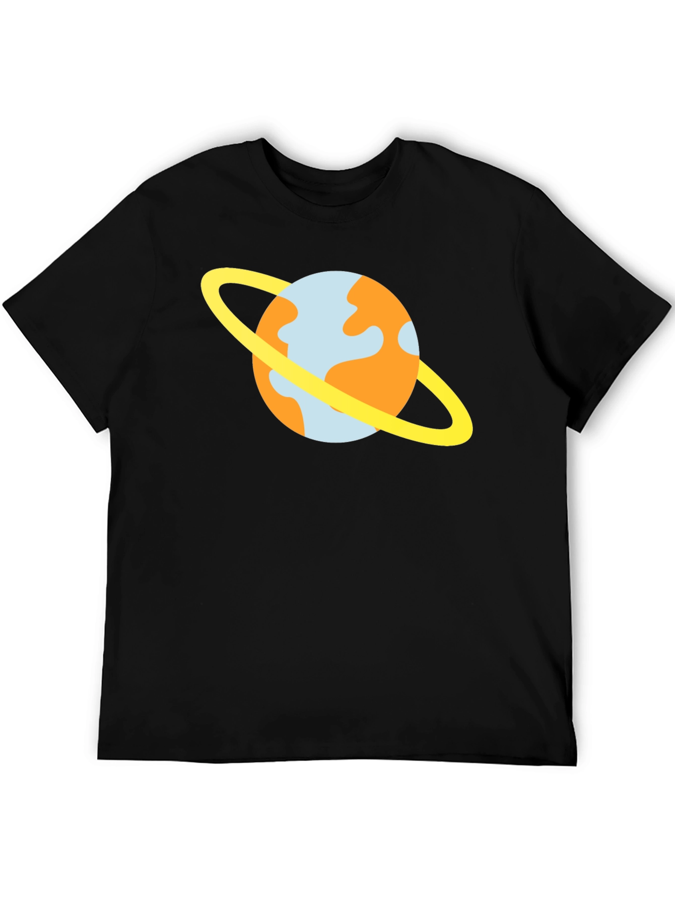 Cartoon Planet T-Shirt - Casual Black Tee