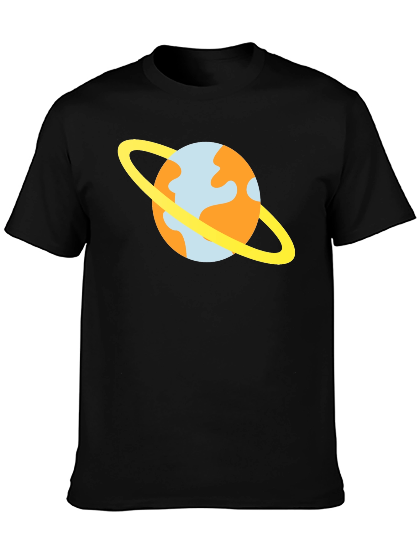Cartoon Planet T-Shirt - Casual Black Tee