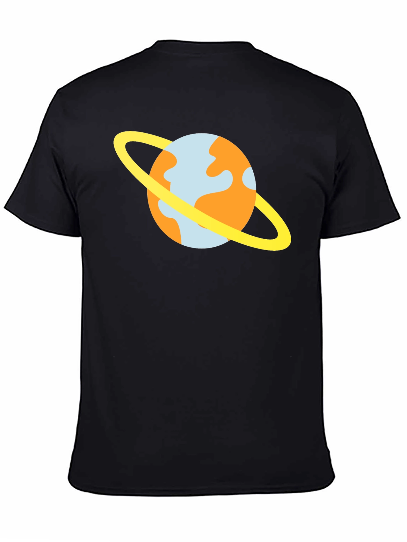 Cartoon Planet T-Shirt - Casual Black Tee